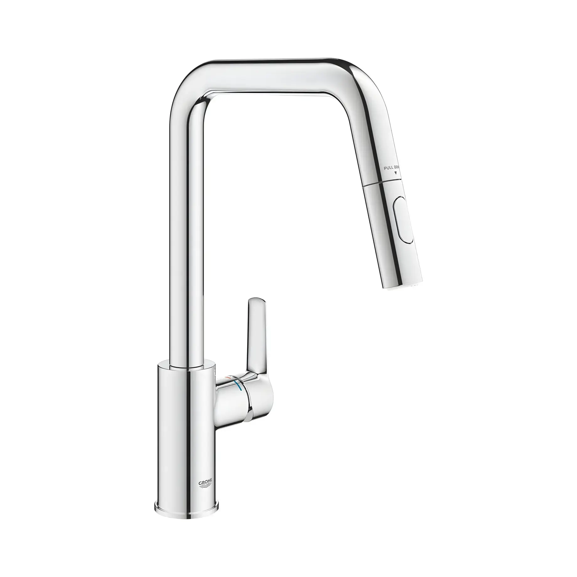 Змішувач для кухні з витяжним виливом Start Grohe 30631000 Chrome — вид на білому тлі