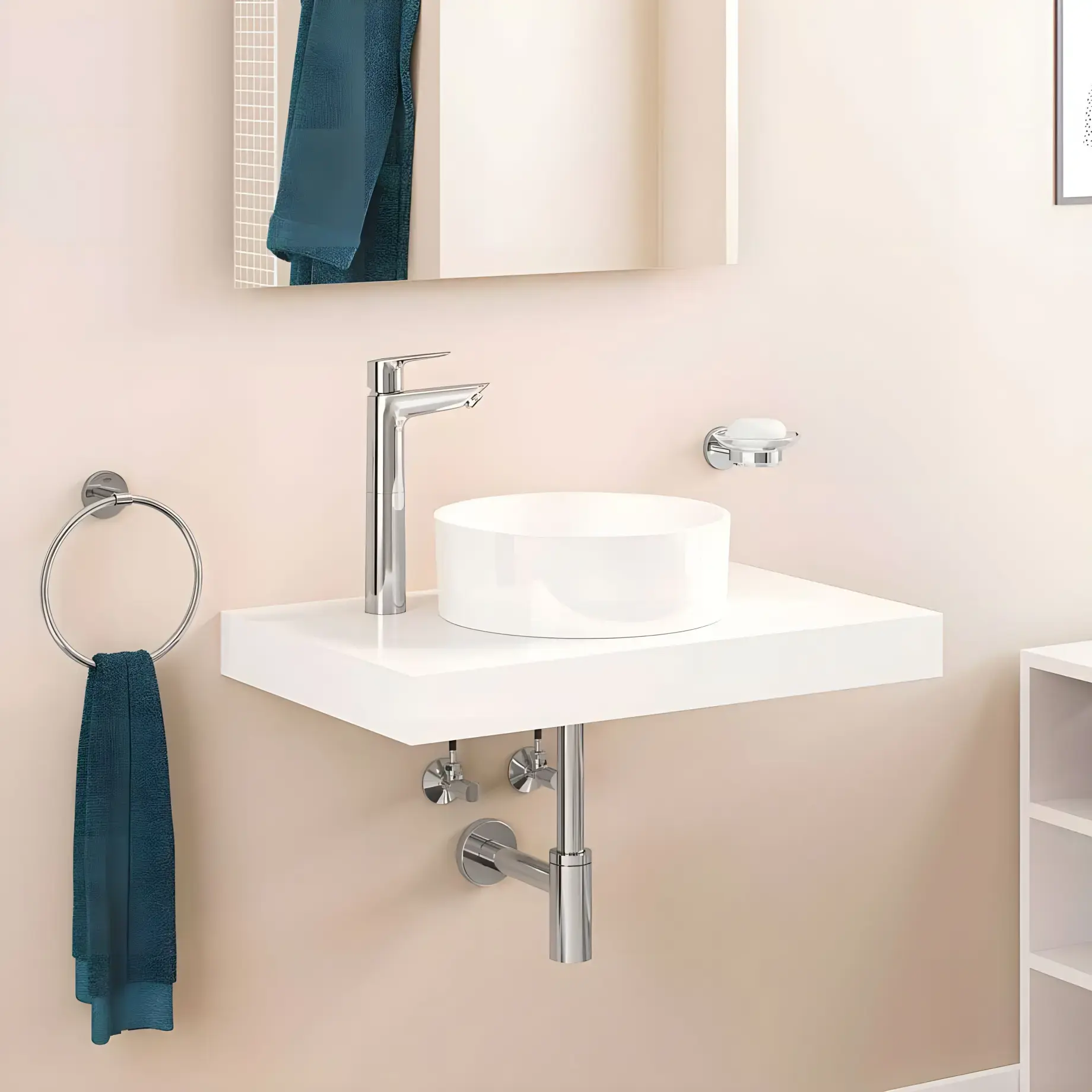 Кільце для рушника Start QuickFix Grohe 41174000 Chrome — бічний ракурс