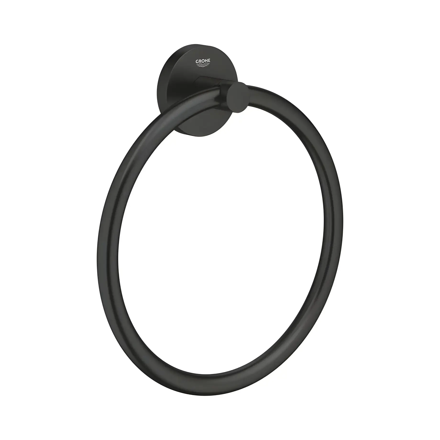 Кільце для рушника Start QuickFix Grohe 411742430 Matt Black — вид на білому тлі