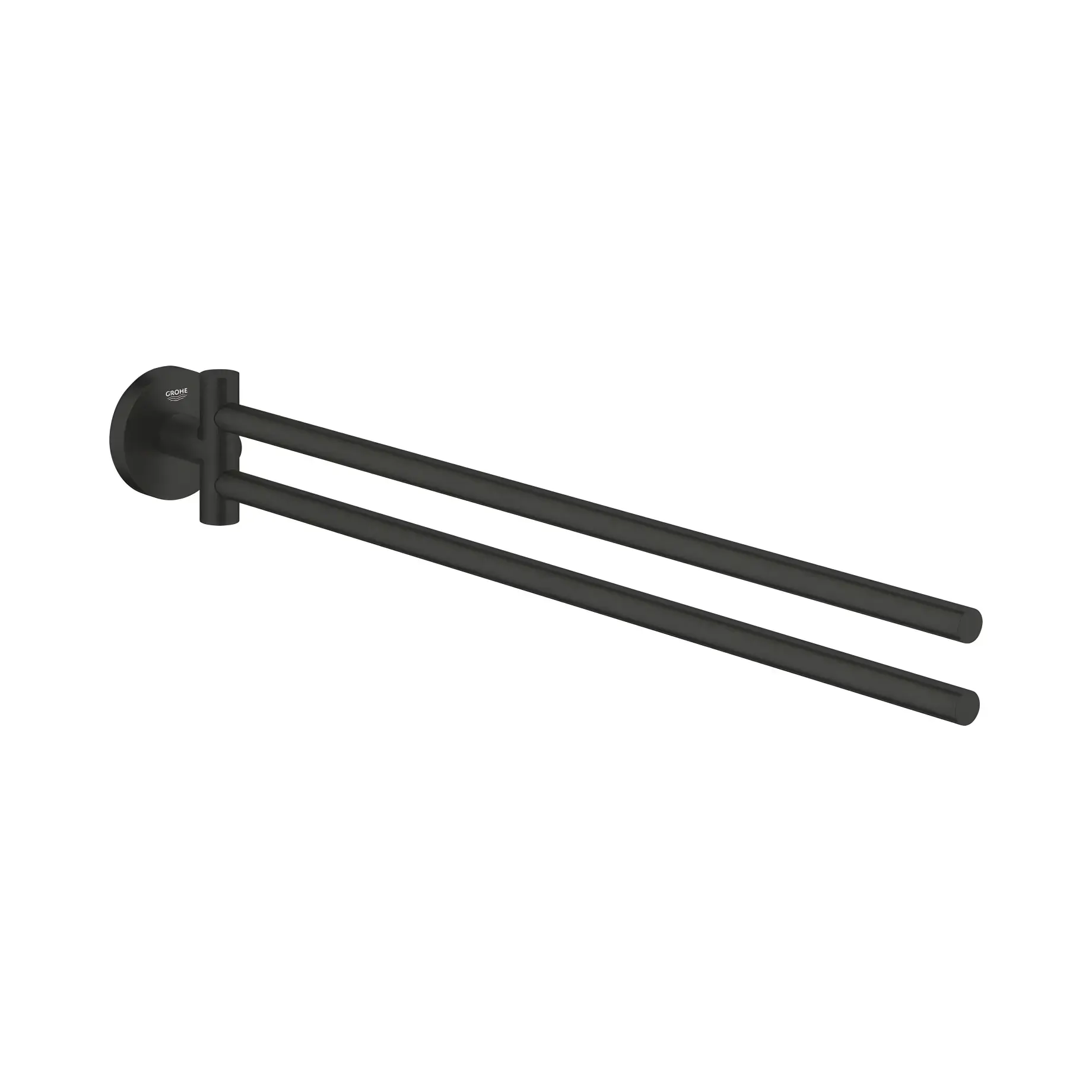 Тримач для рушників подвійний Start QuickFix Grohe 411832430 Matt Black — вид на білому тлі