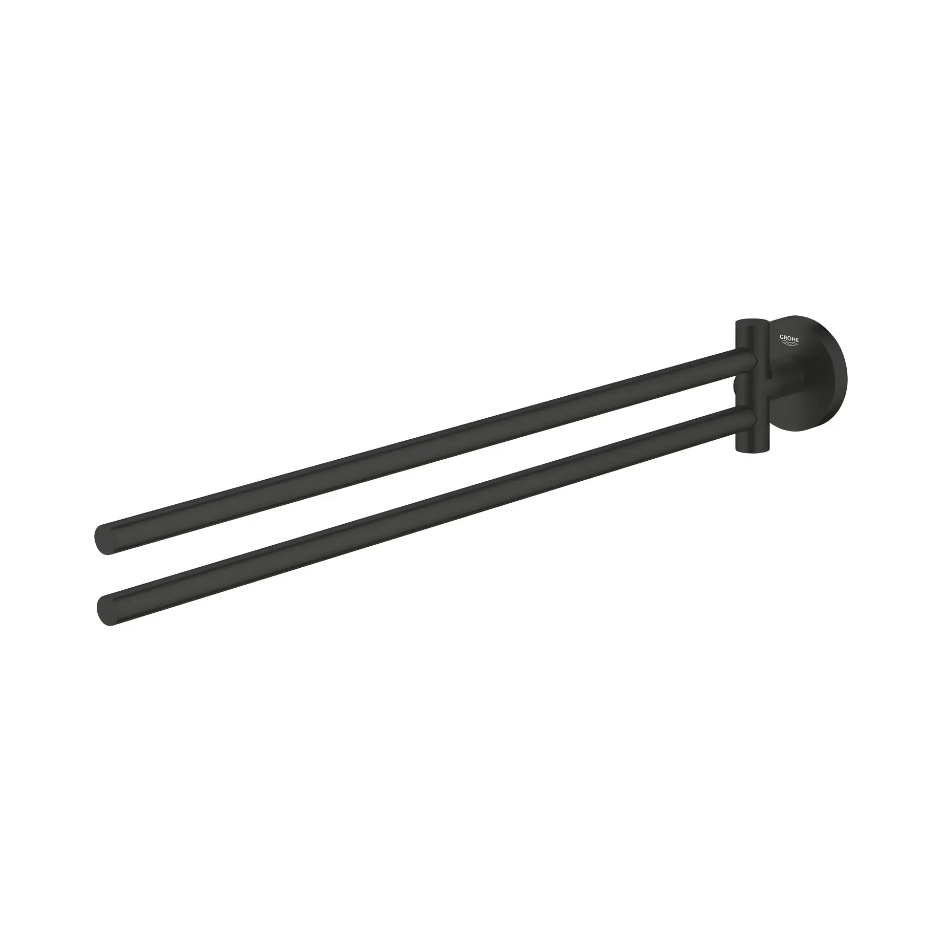Тримач для рушників подвійний Start QuickFix Grohe 411832430 Matt Black — вид спереду