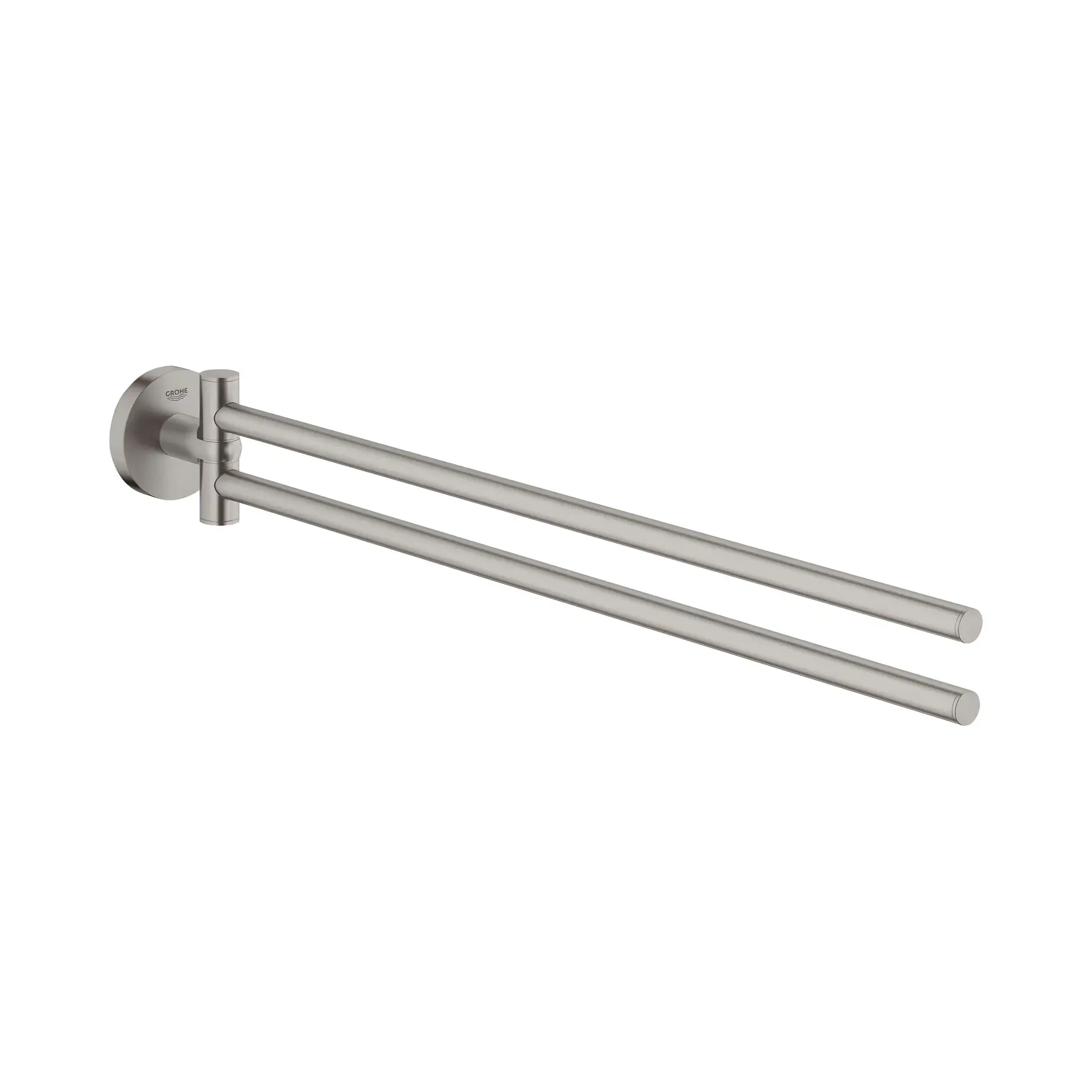 Тримач для рушників подвійний Start QuickFix Grohe 41183DC0 Super Steel — вид на білому тлі