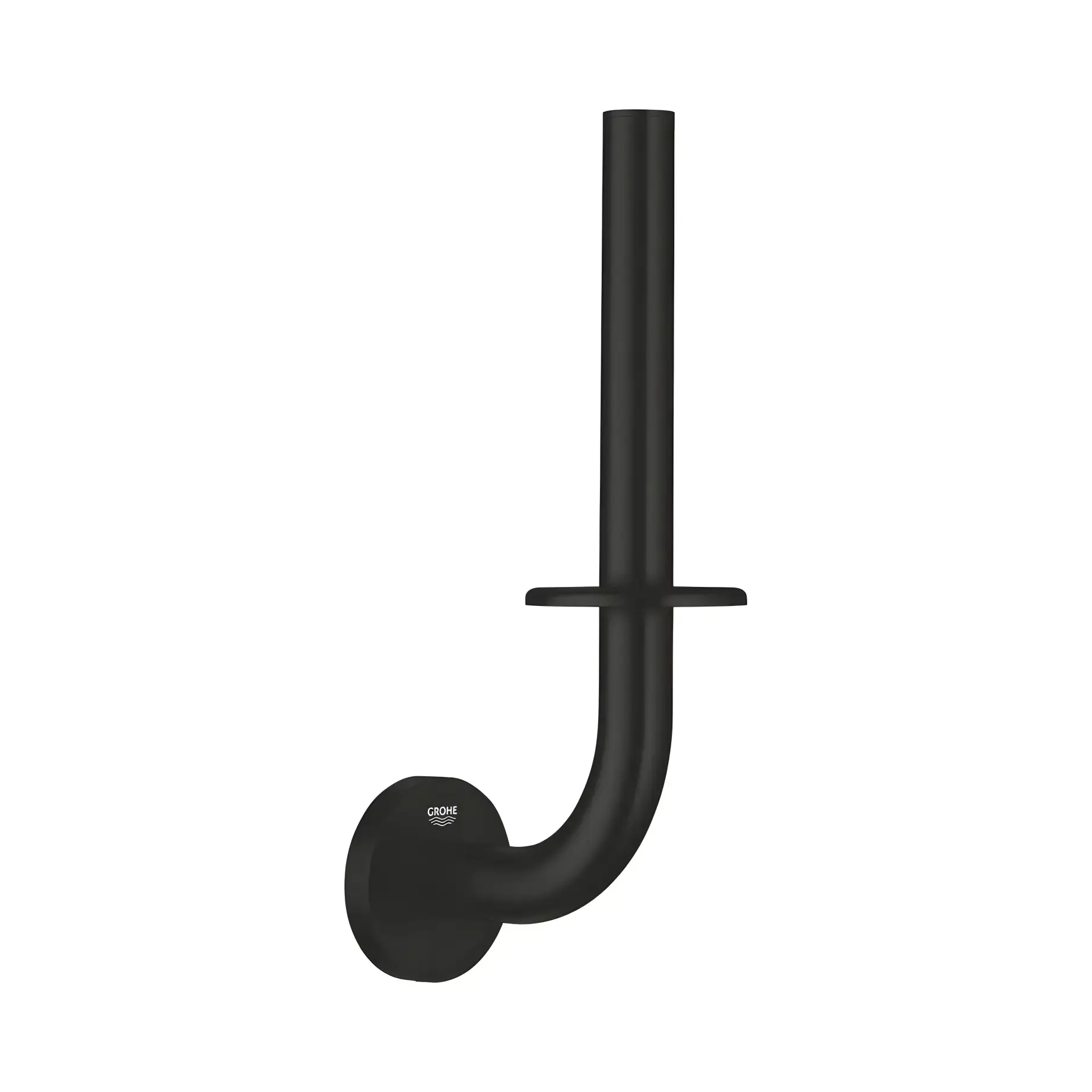 Тримач запасного рулону туалетного паперу Start QuickFix Grohe 411862430 Matt Black — вид на білому тлі