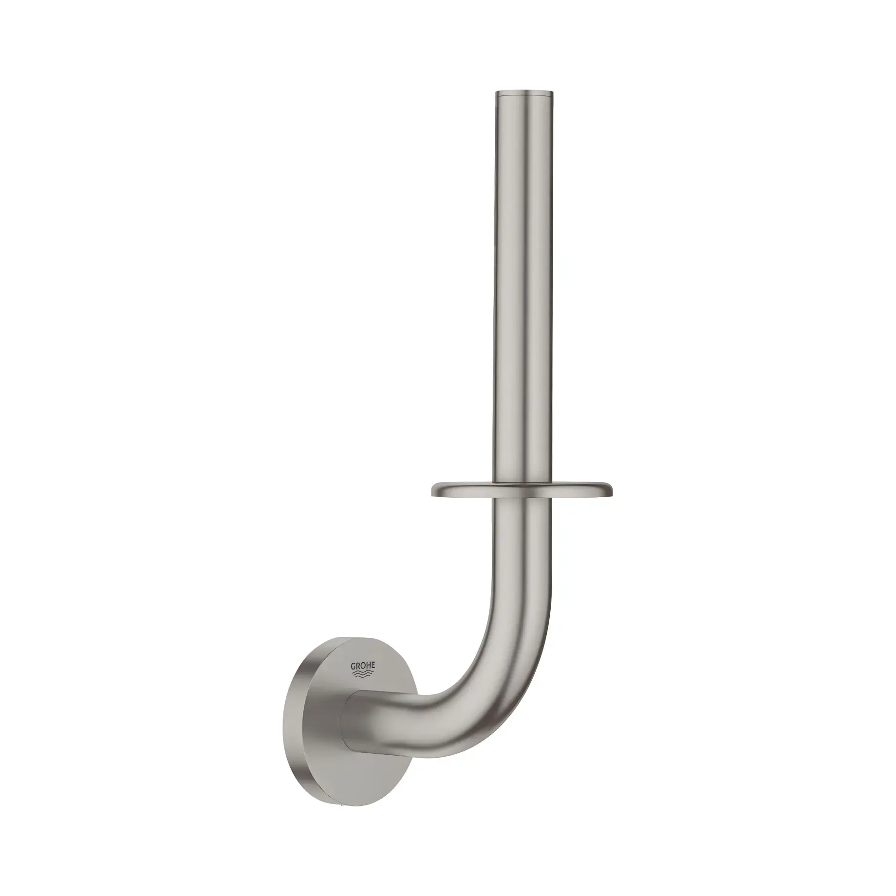 Тримач запасного рулону туалетного паперу Start QuickFix Grohe 41186DC0 Super Steel — вид на білому тлі