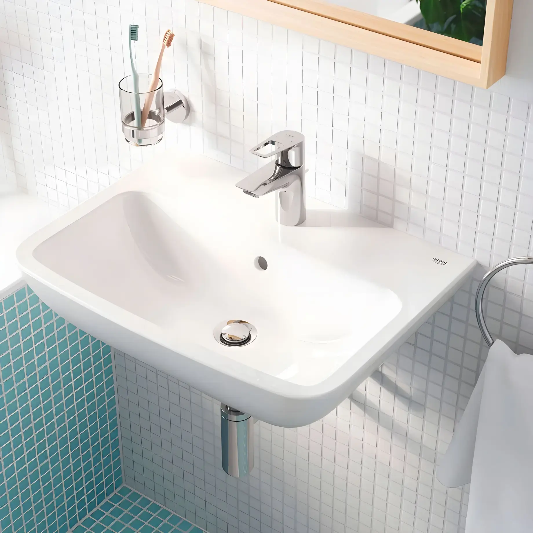 Склянка для зубних щіток Start QuickFix Grohe 41194000 Chrome — бічний ракурс