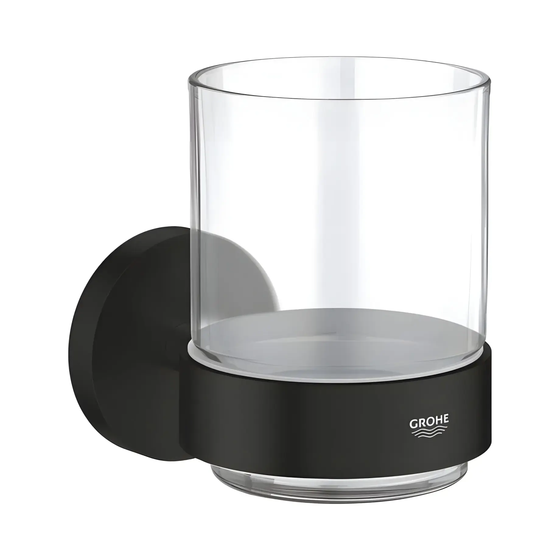 Склянка для зубних щіток Start QuickFix Grohe 411942430 Matt Black — вид на білому тлі
