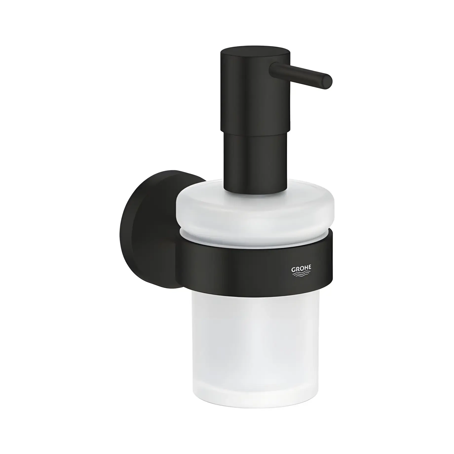 Дозатор для рідкого мила Start QuickFix Grohe 411952430 Matt Black — вид на білому тлі