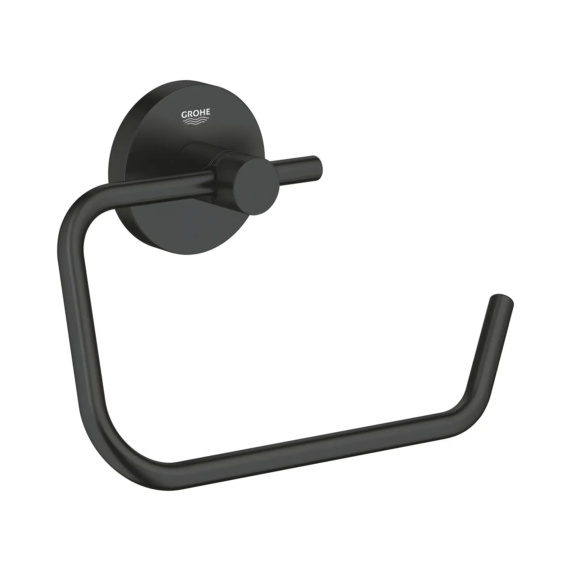 Тримач туалетного паперу без кришки Start QuickFix Grohe 412002430 Matt Black — вид на білому тлі