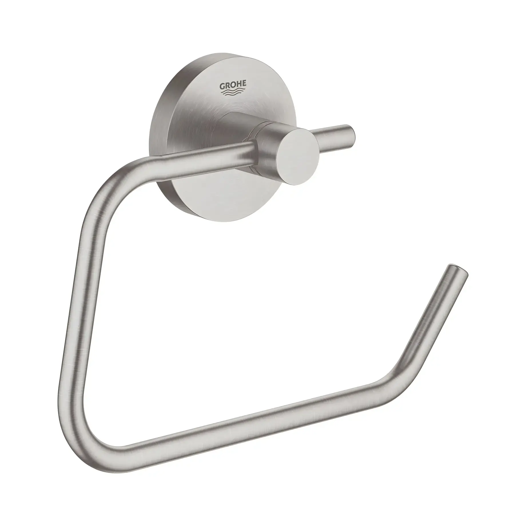 Тримач туалетного паперу без кришки Start QuickFix Grohe 41200DC0 Super Steel — вид на білому тлі