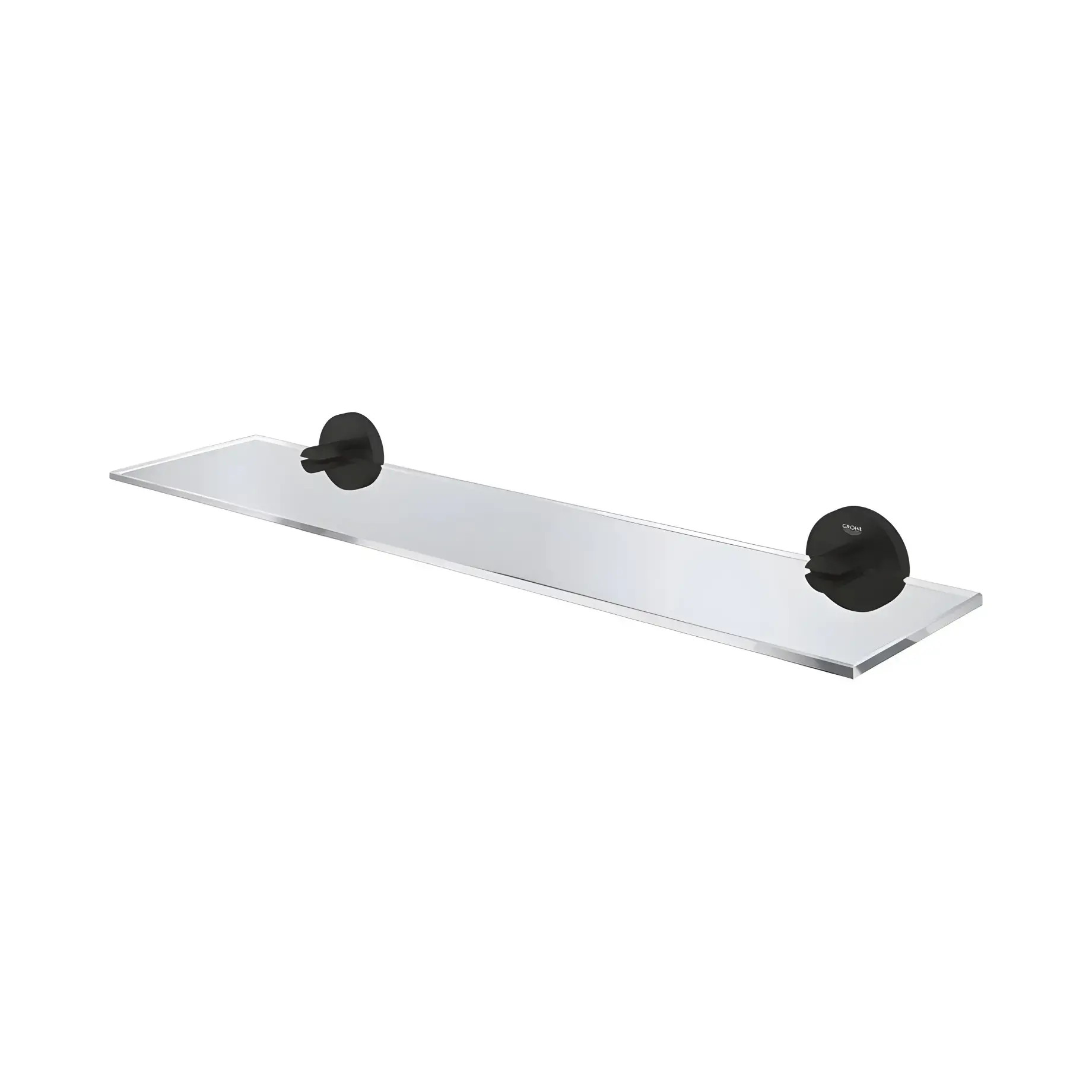 Поличка скляна 530 мм Start QuickFix Grohe 412022430 Matt Black — бічний ракурс