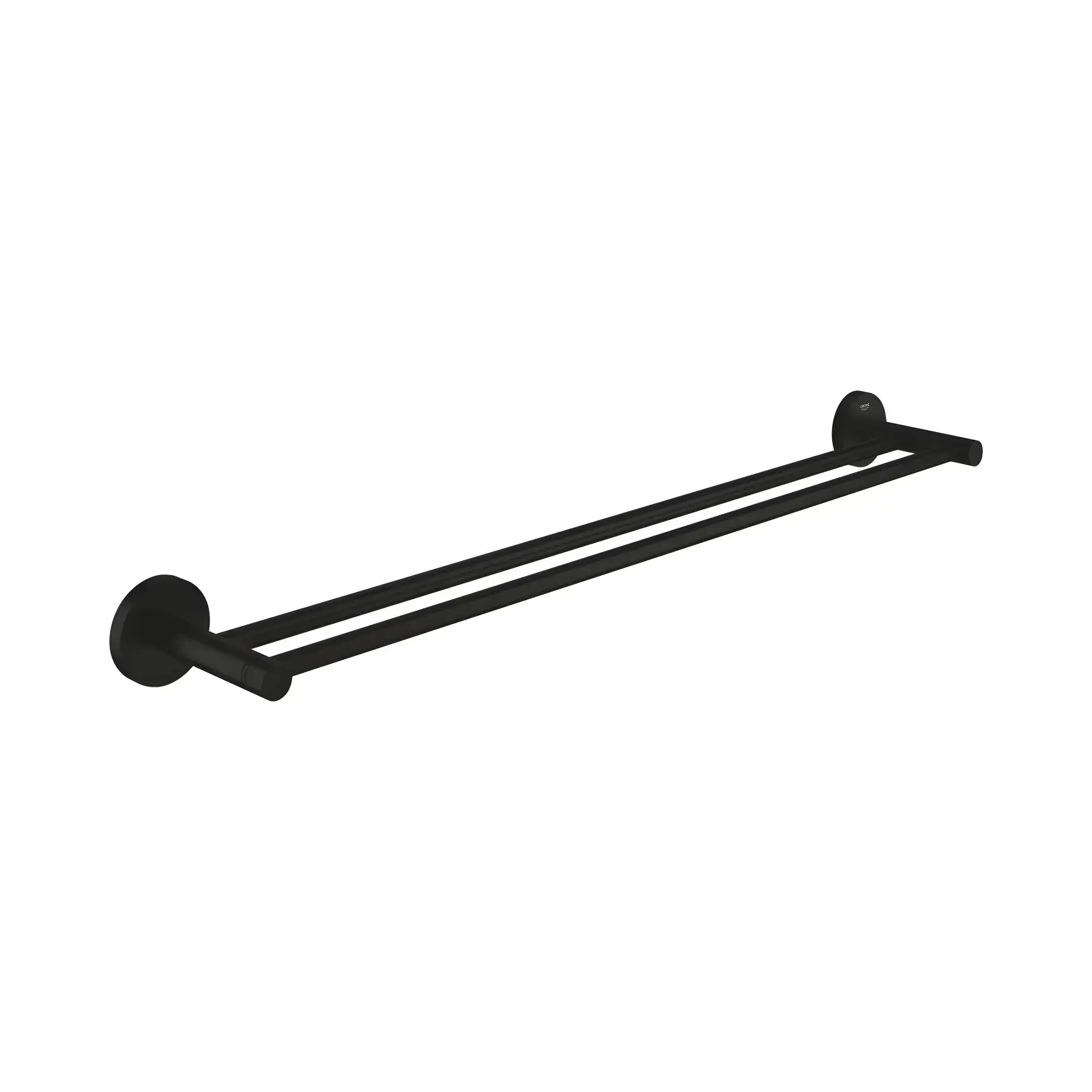 Тримач для рушників подвійний 600 мм Start QuickFix Grohe 412032430 Matt Black — вид на білому тлі