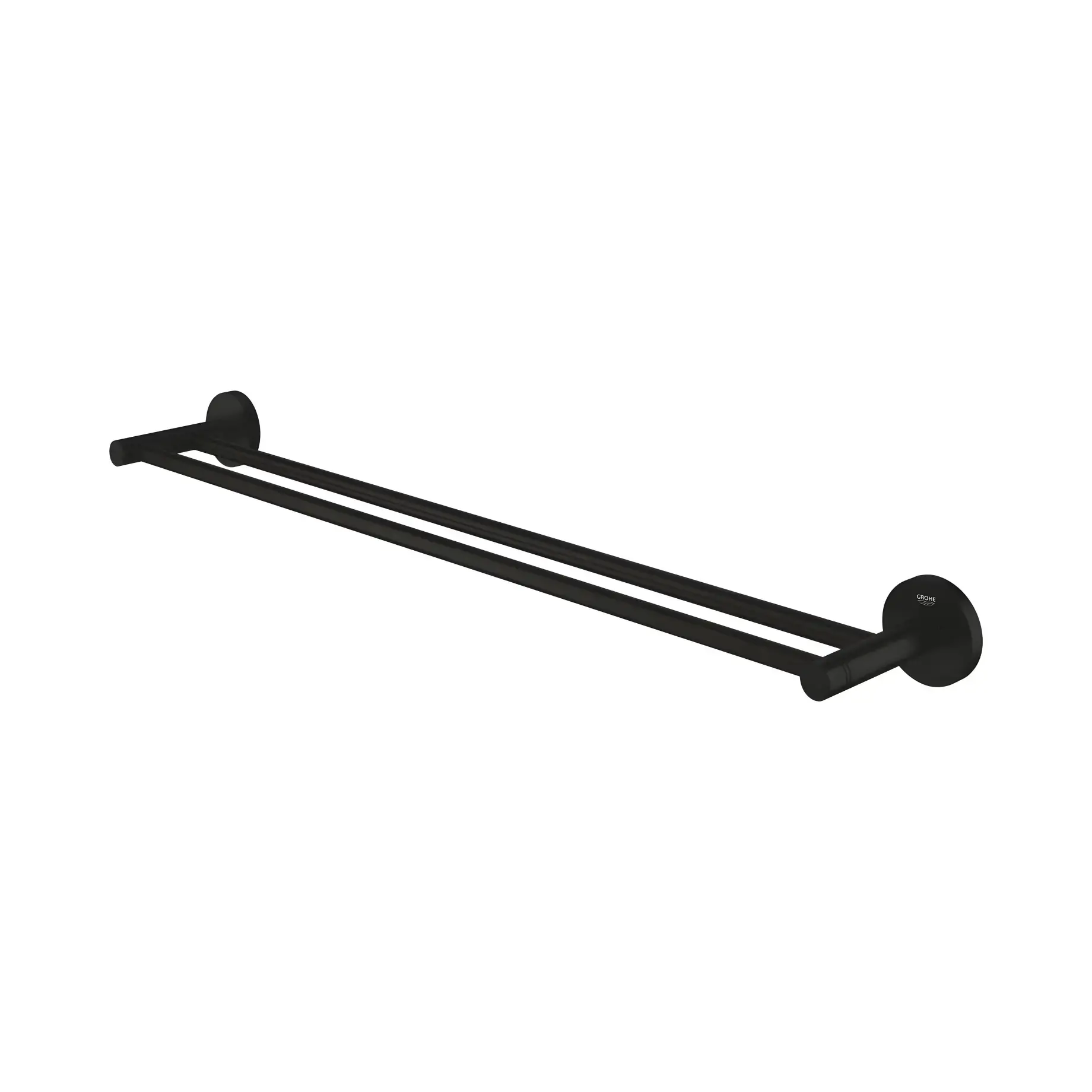 Тримач для рушників подвійний 600 мм Start QuickFix Grohe 412032430 Matt Black — вид спереду