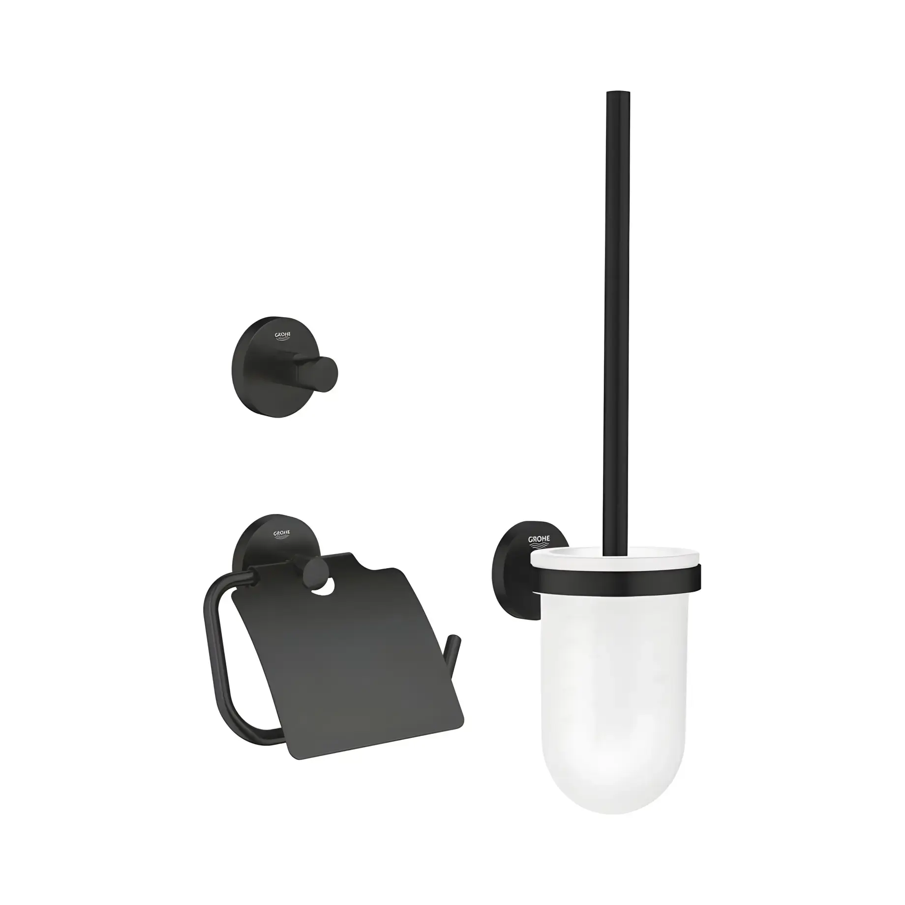 Набір аксесуарів 3 в 1 Start QuickFix Grohe 412042430 Black — вид на білому тлі