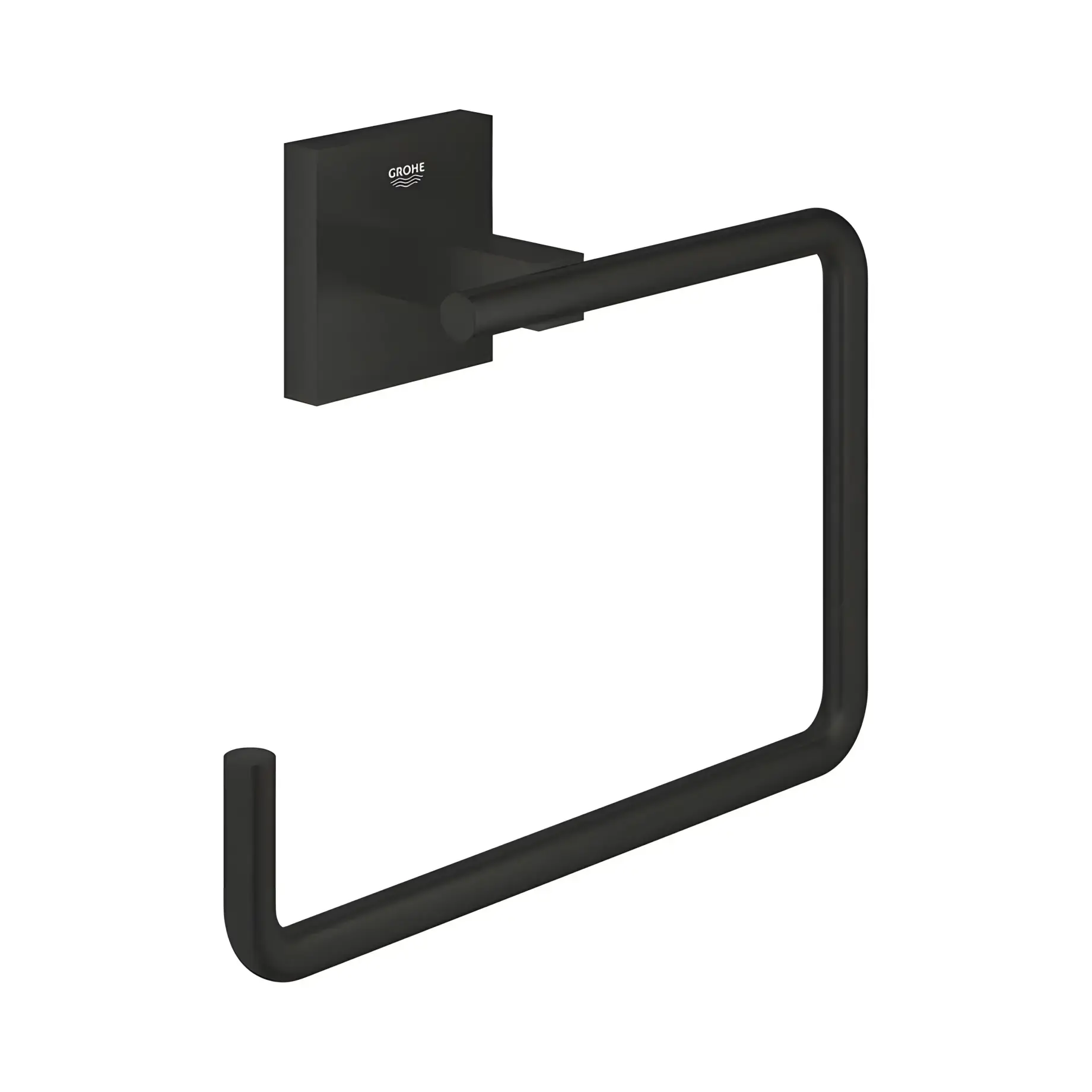 Тримач для рушників Start Cube QuickFix Grohe 409752430 Matt Black — вид на білому тлі