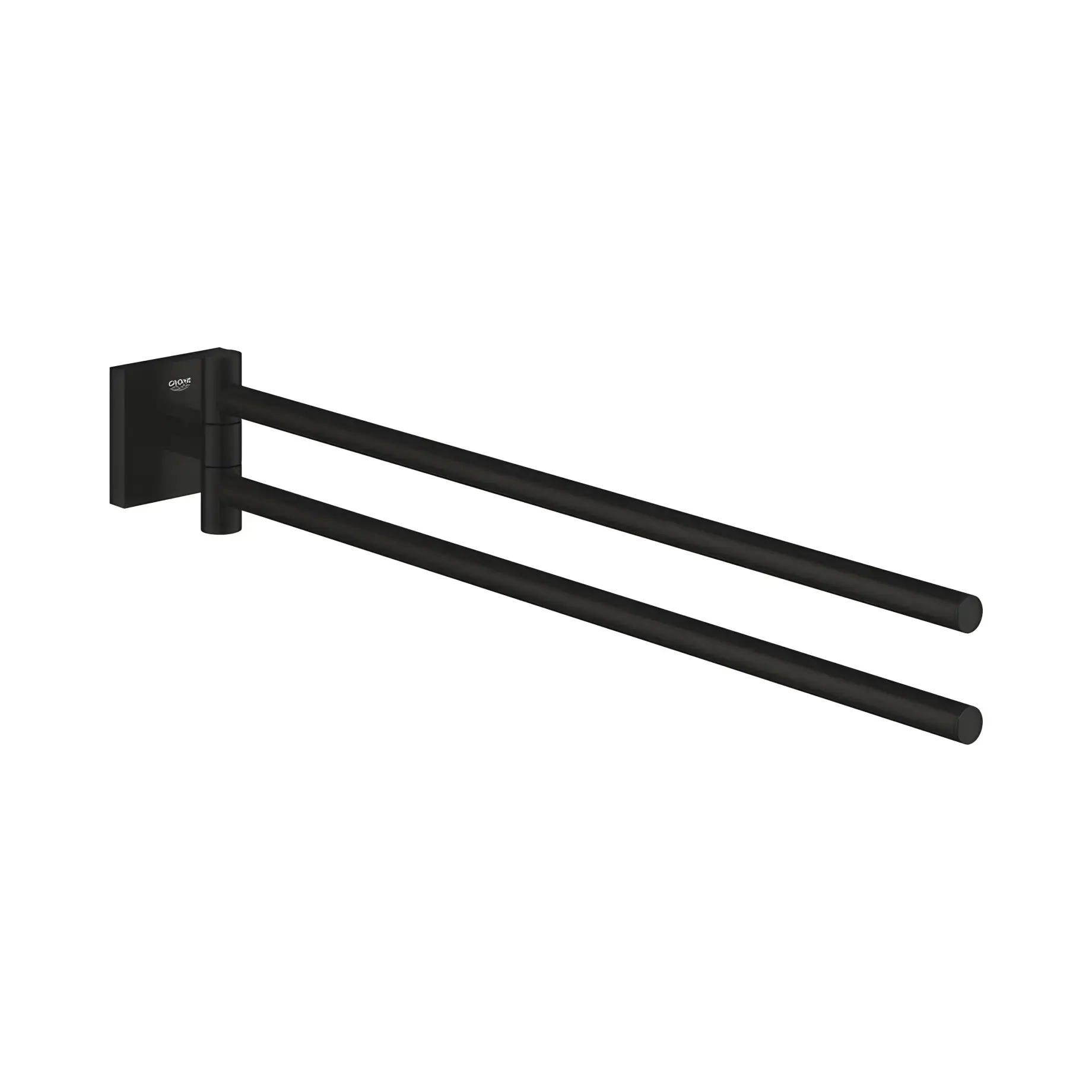 Тримач для рушників подвійний Start Cube QuickFix Grohe 409762430 Matt Black — вид на білому тлі
