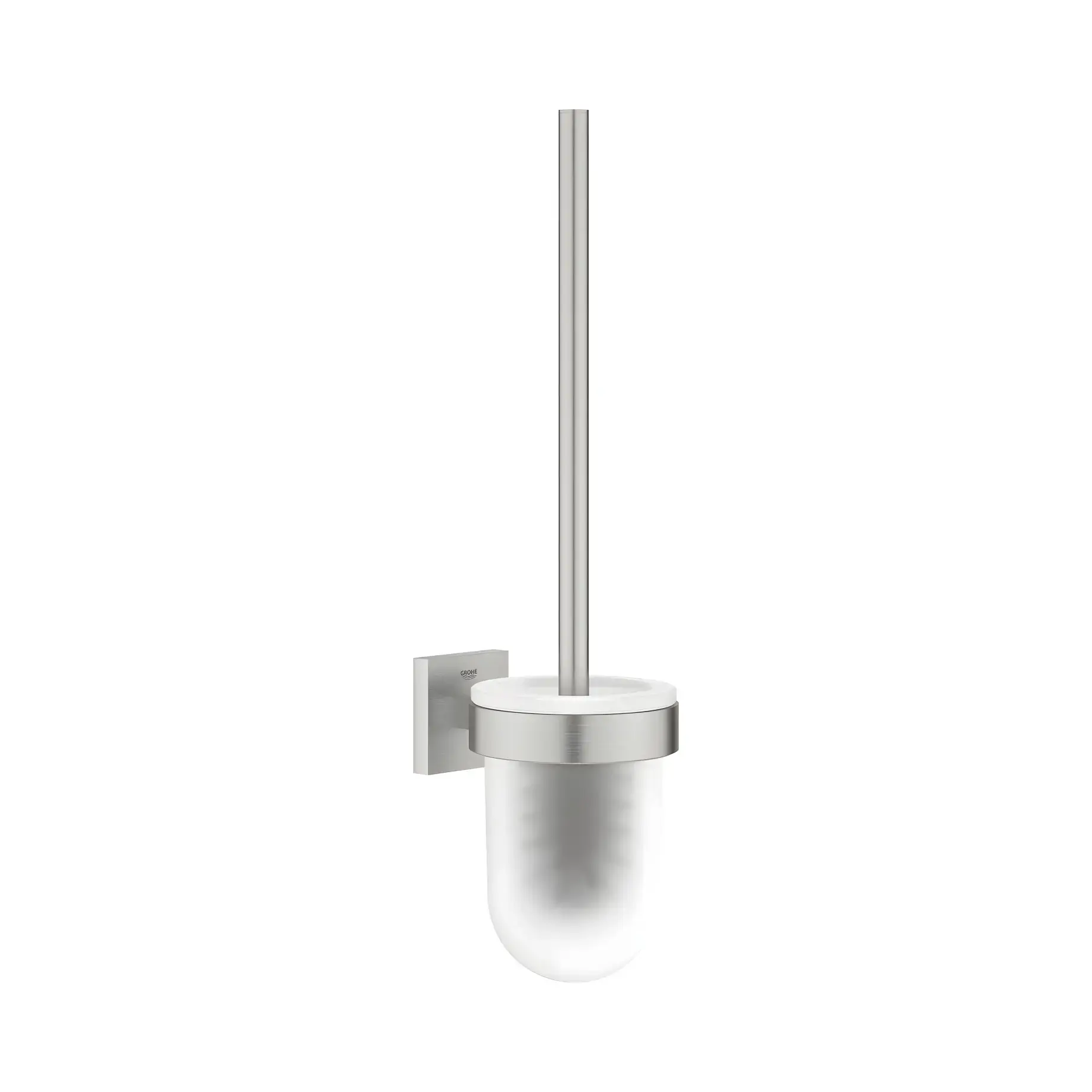 Щітка для унітазу Start Cube QuickFix Grohe 40977DC0 Super Steel — вид на білому тлі