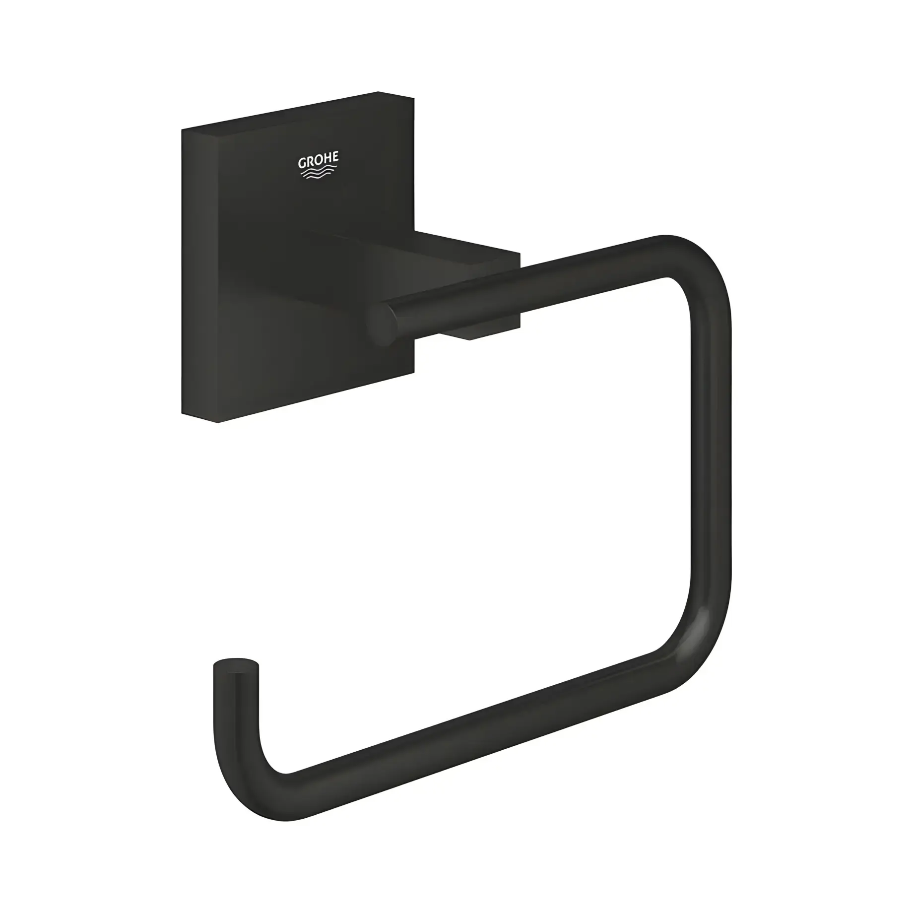Тримач для туалетного паперу без кришки Start Cube QuickFix Grohe 409782430 Matt Black — вид на білому тлі