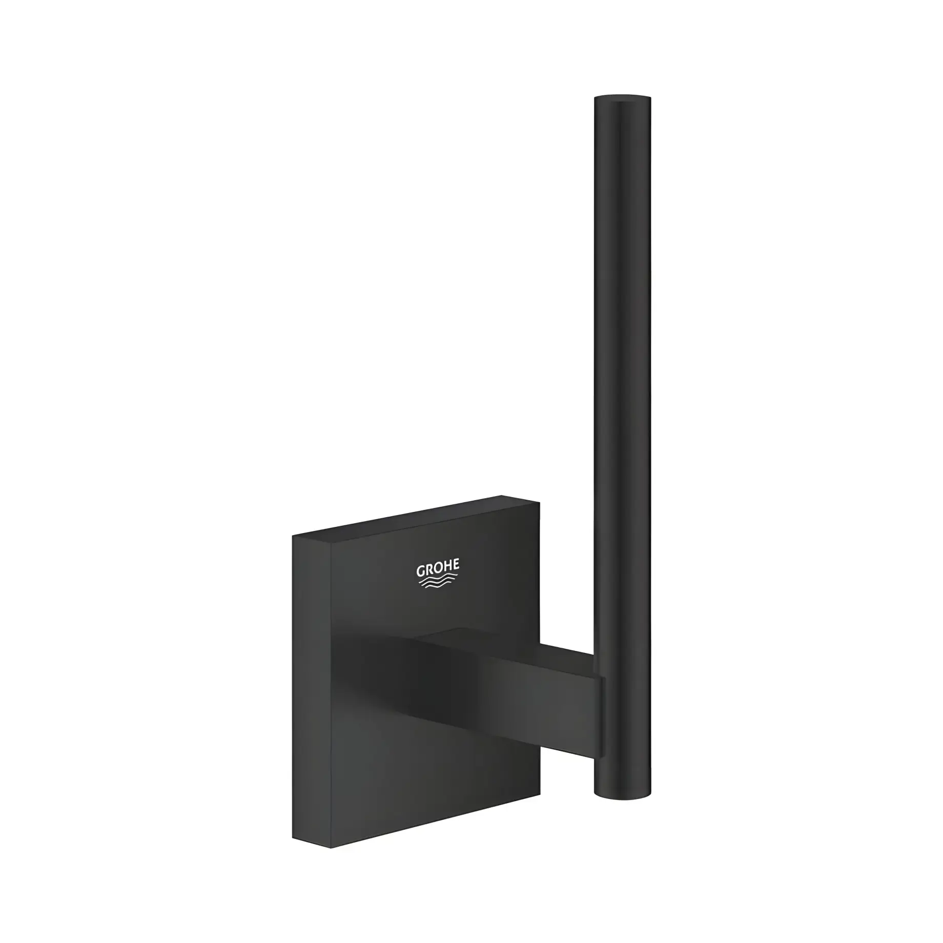 Тримач для запасного рулону туалетного паперу Start Cube QuickFix Grohe 409792430 Matt Black — вид на білому тлі