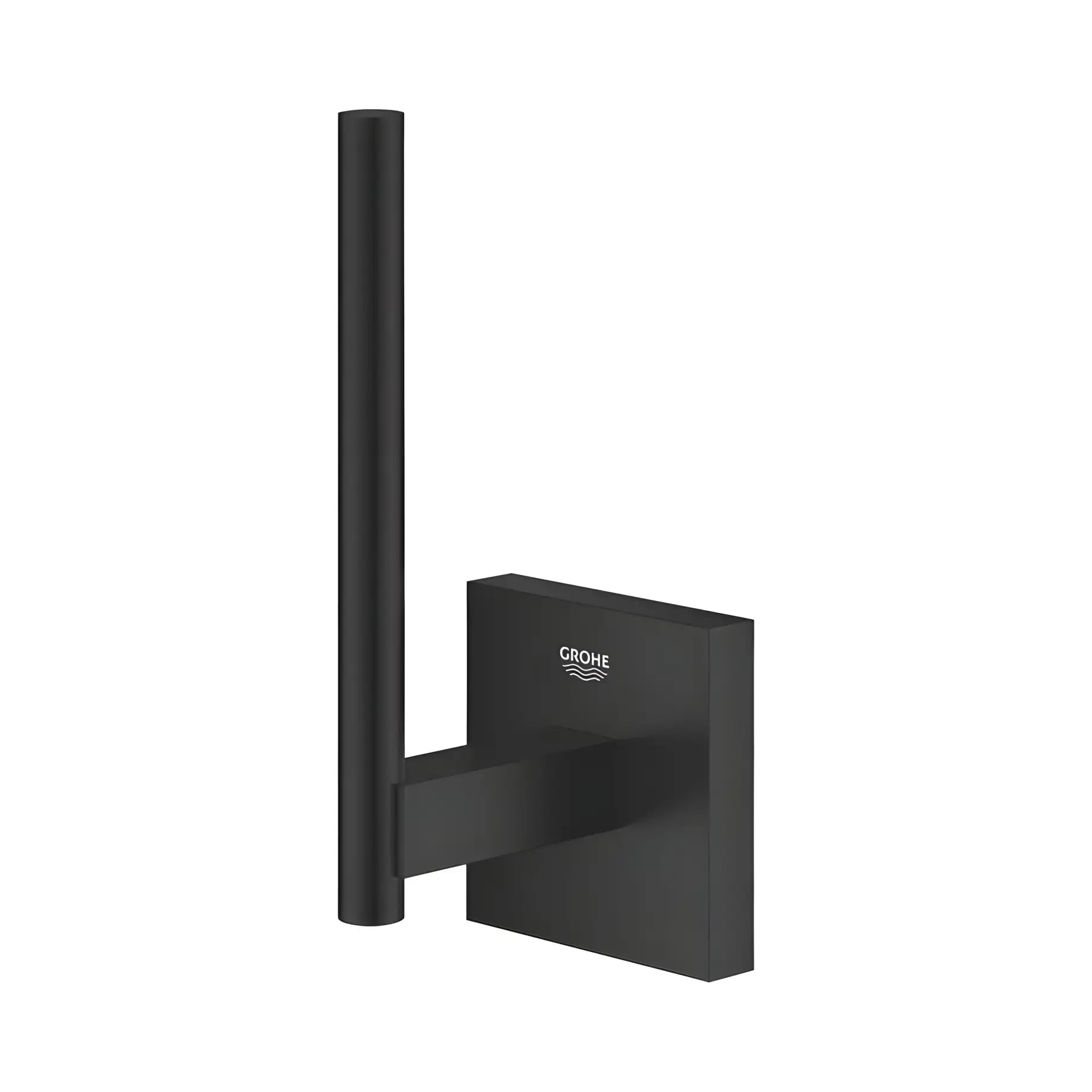 Тримач для запасного рулону туалетного паперу Start Cube QuickFix Grohe 409792430 Matt Black — вид спереду