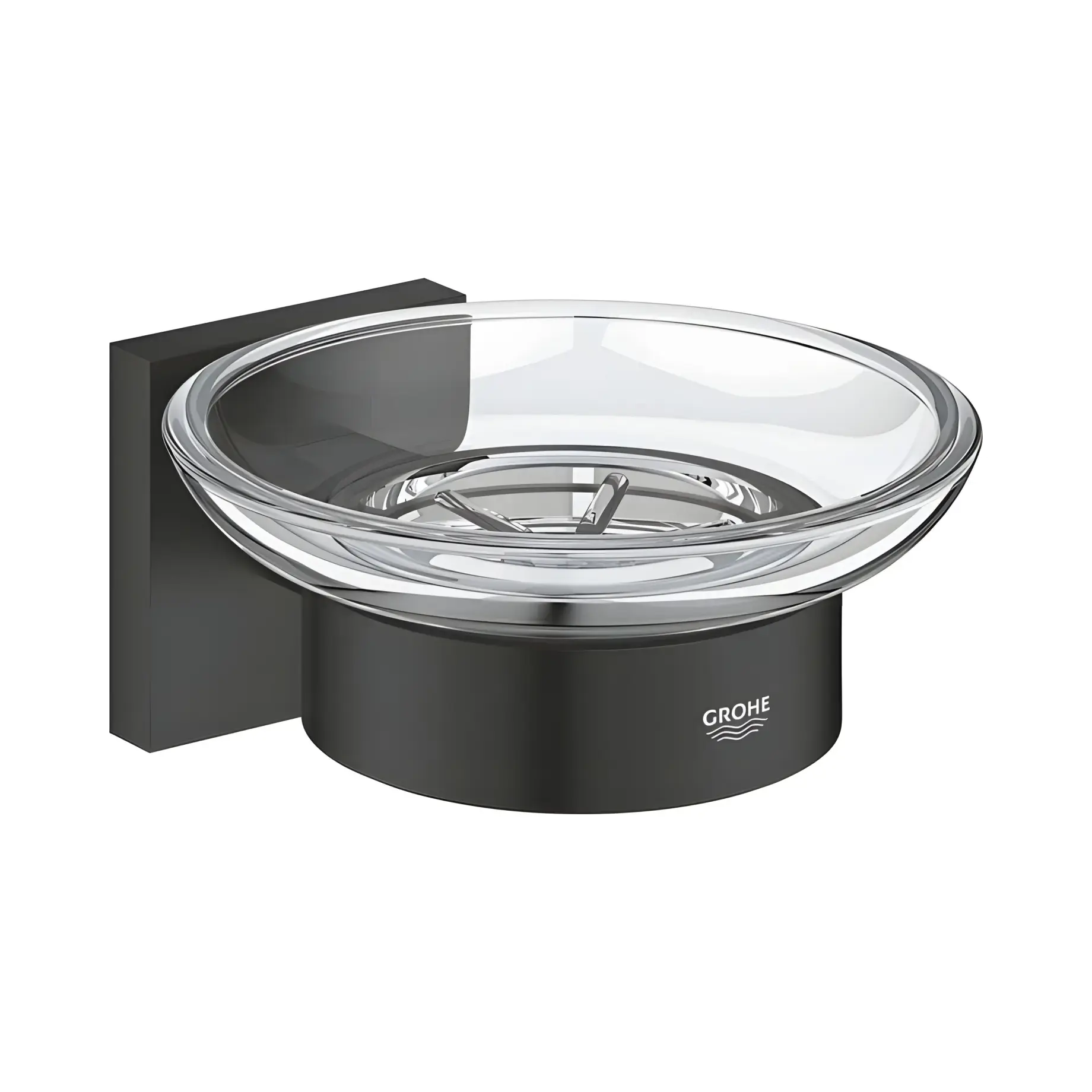 Мильниця настінна Start Cube QuickFix Grohe 410962430 Matt Black — вид на білому тлі