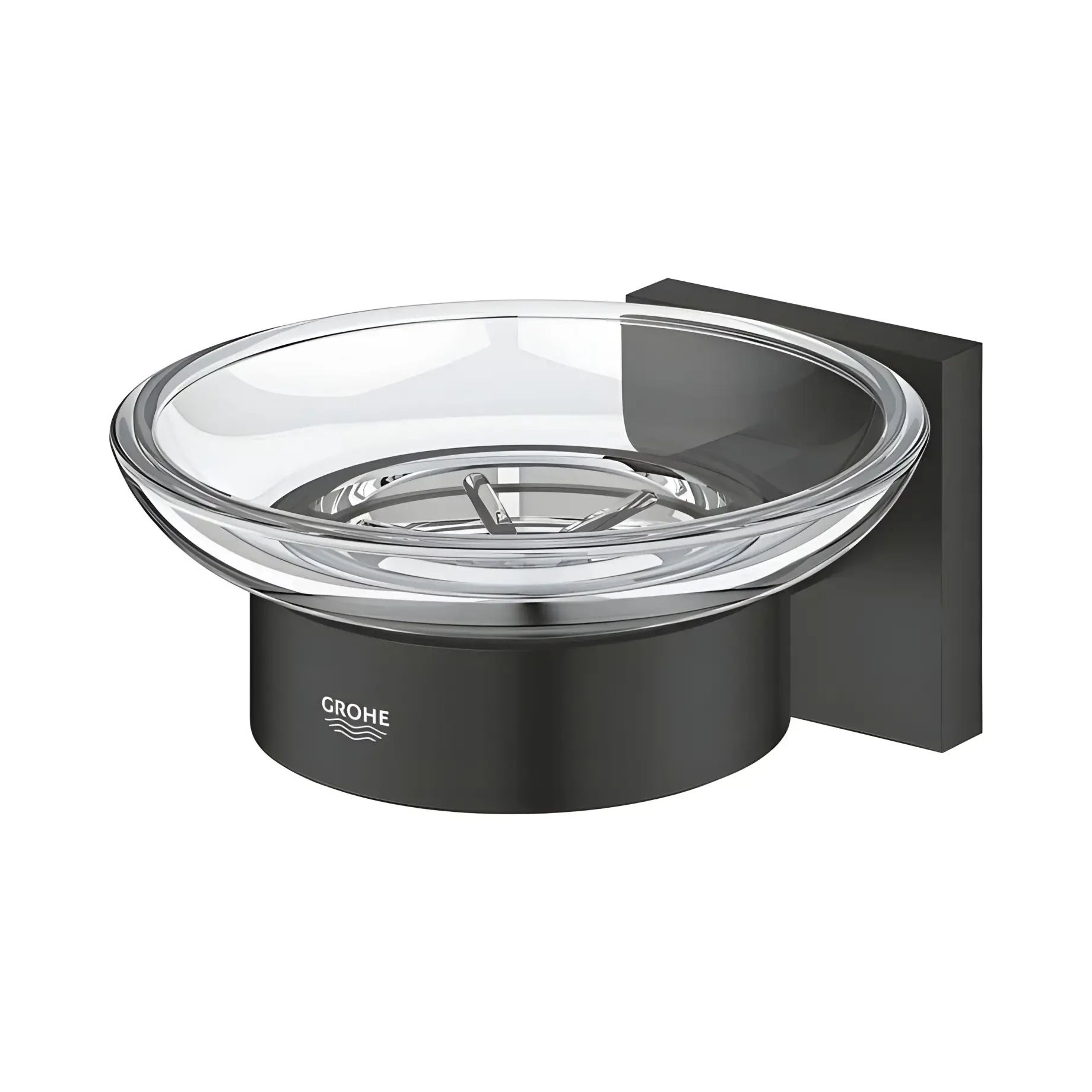 Мильниця настінна Start Cube QuickFix Grohe 410962430 Matt Black — вид спереду