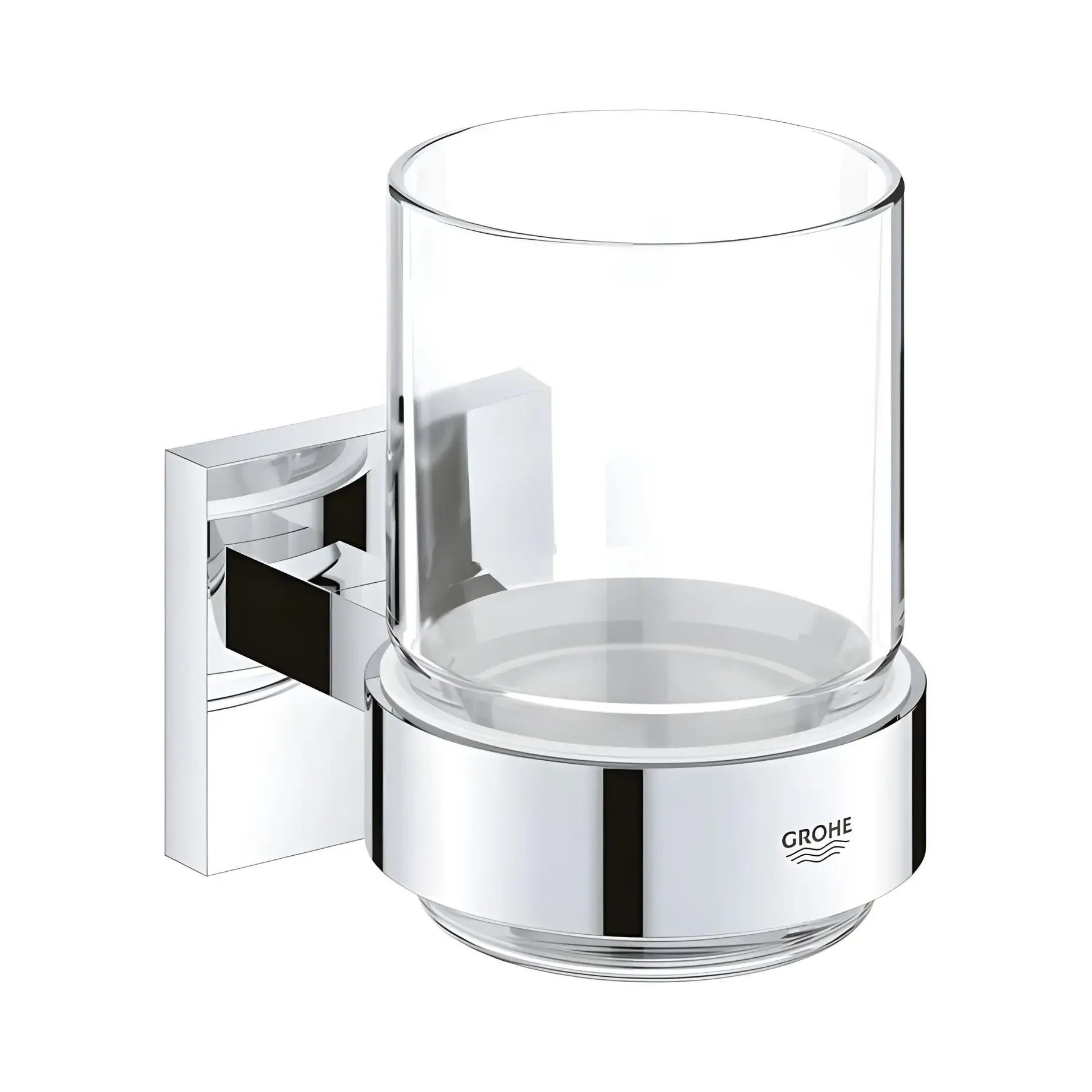 Склянка для зубних щіток Start Cube QuickFix Grohe 41097000 Chrome — вид на білому тлі