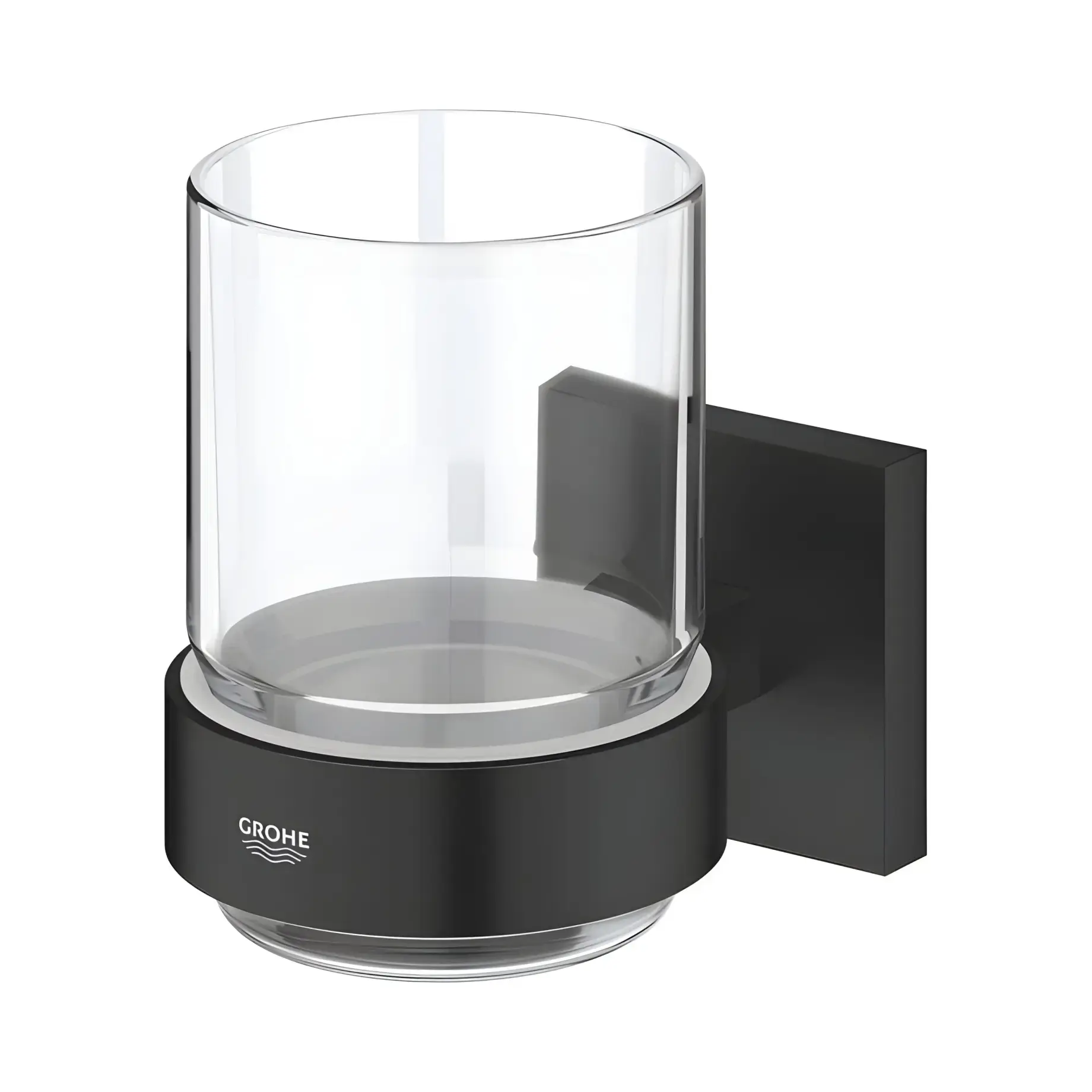 Склянка для зубних щіток Start Cube QuickFix Grohe 410972430 Matt Black — вид спереду