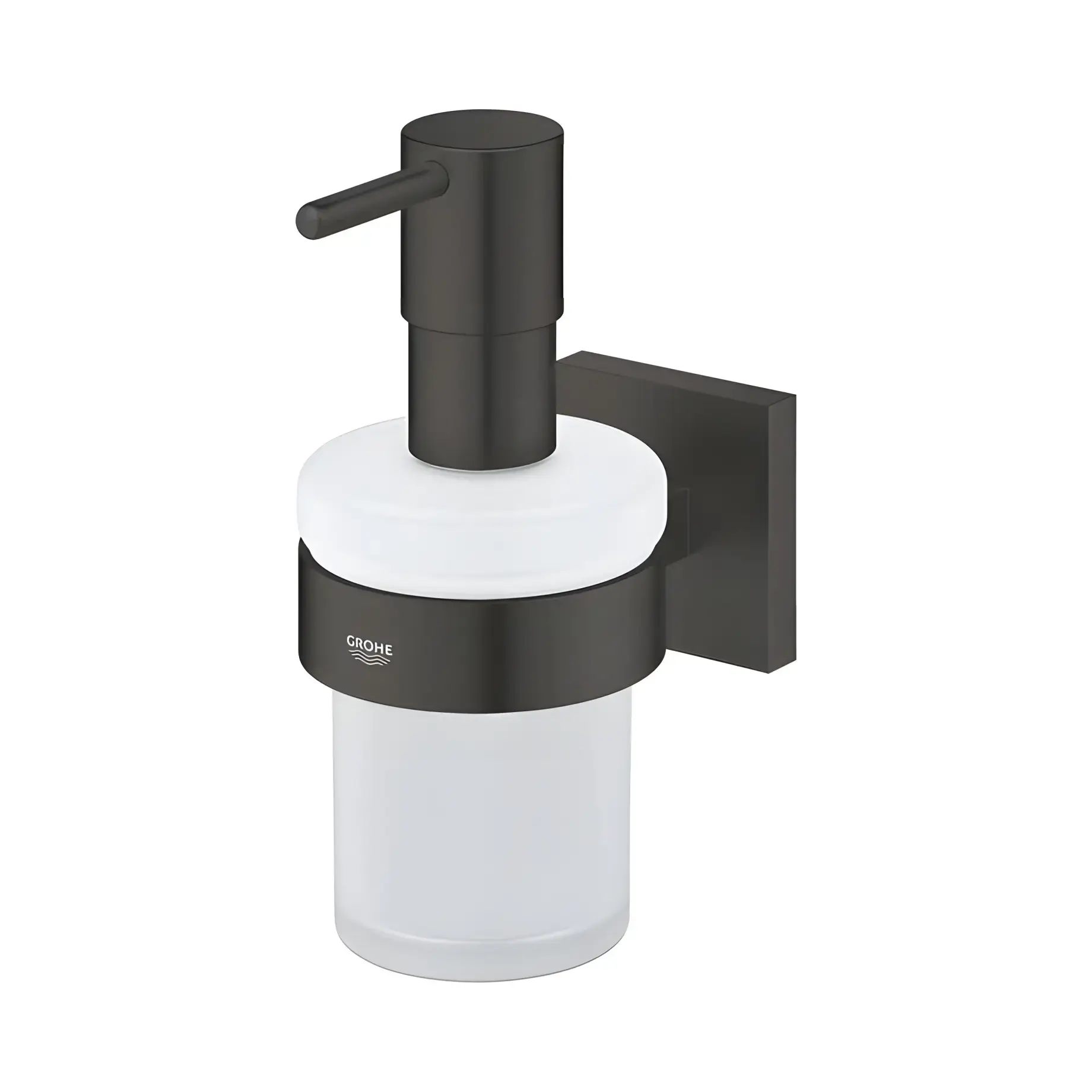 Дозатор для рідкого мила Start Cube QuickFix Grohe 410982430 Matt Black — вид спереду
