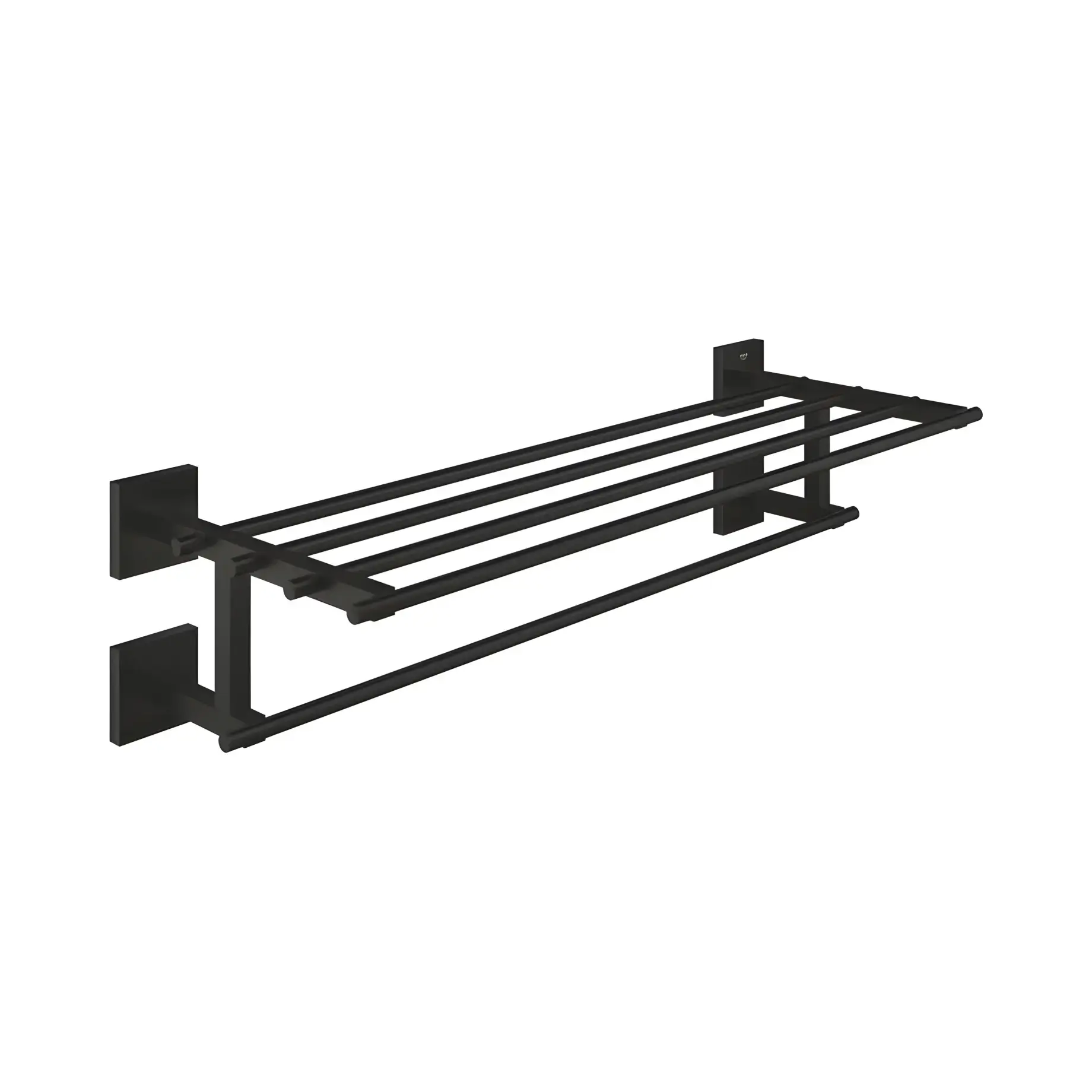Полиця для рушників Start Cube QuickFix Grohe 410992430 Matt Black — вид на білому тлі
