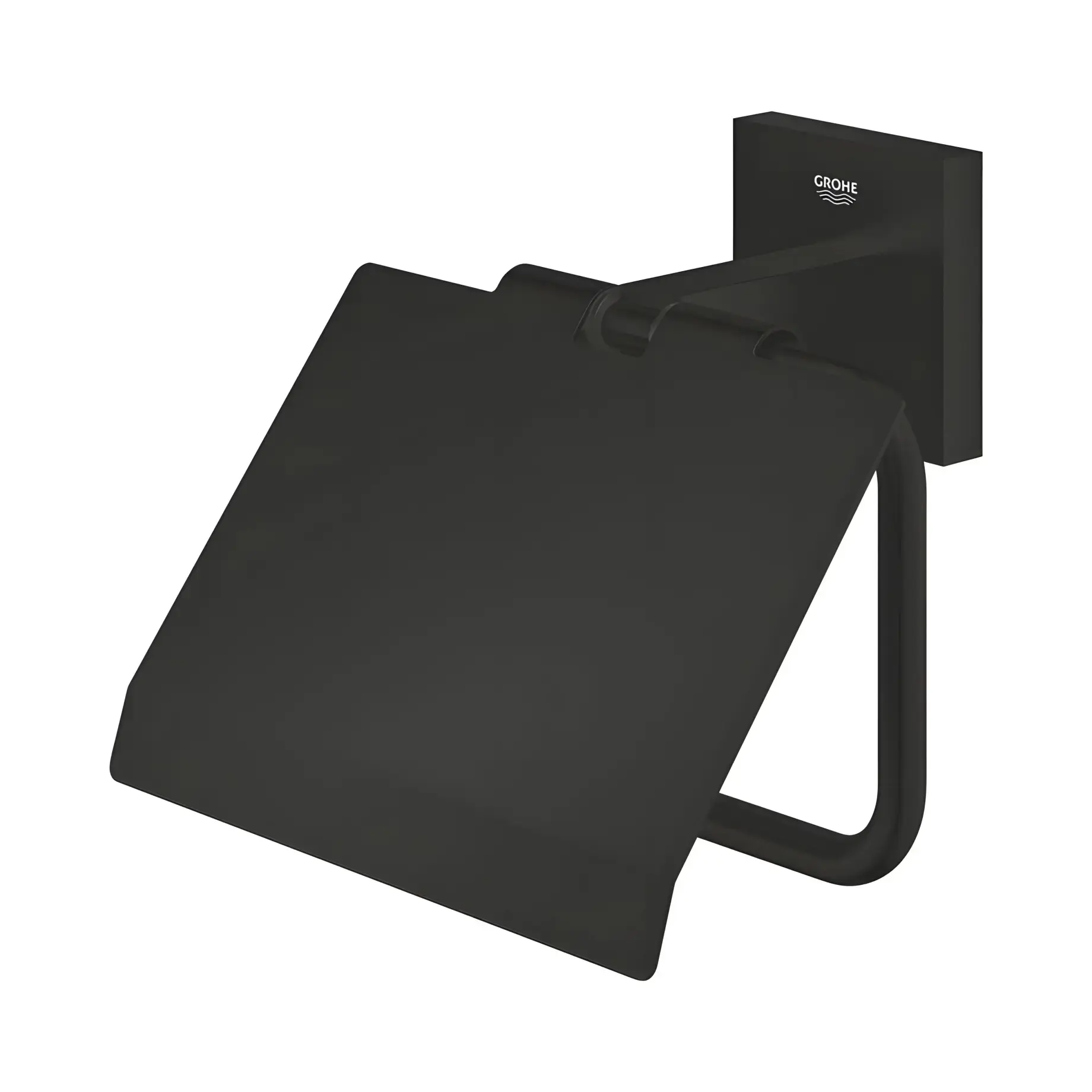 Тримач для туалетного паперу Start Cube QuickFix Grohe 411022430 Matt Black — вид спереду