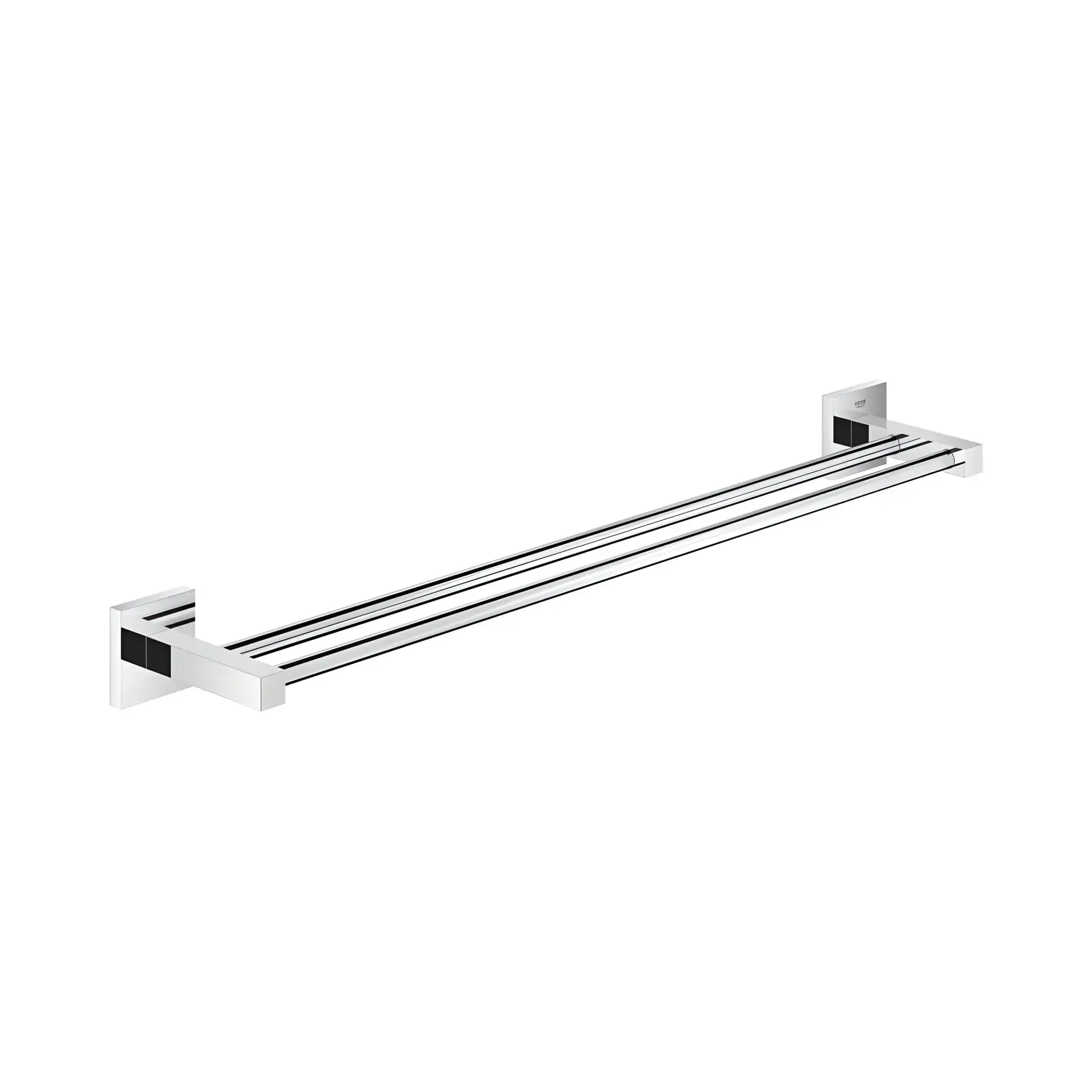 Тримач для рушників подвійний 600 мм Start Cube QuickFix Grohe 41104000 Chrome — вид на білому тлі