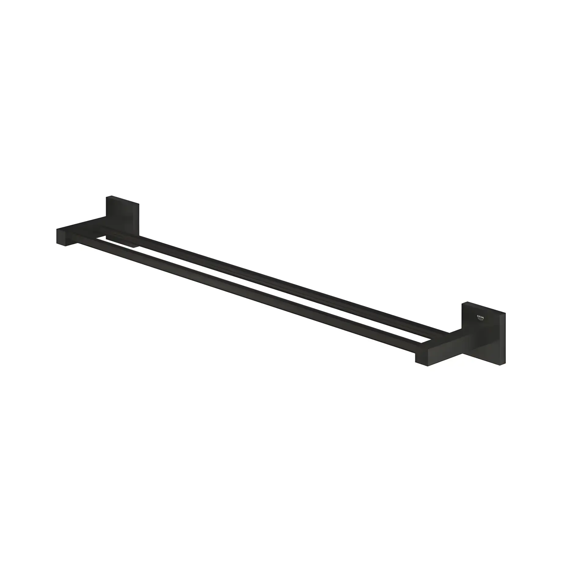 Тримач для рушників подвійний 600 мм Start Cube QuickFix Grohe 411042430 Matt Black — бічний ракурс
