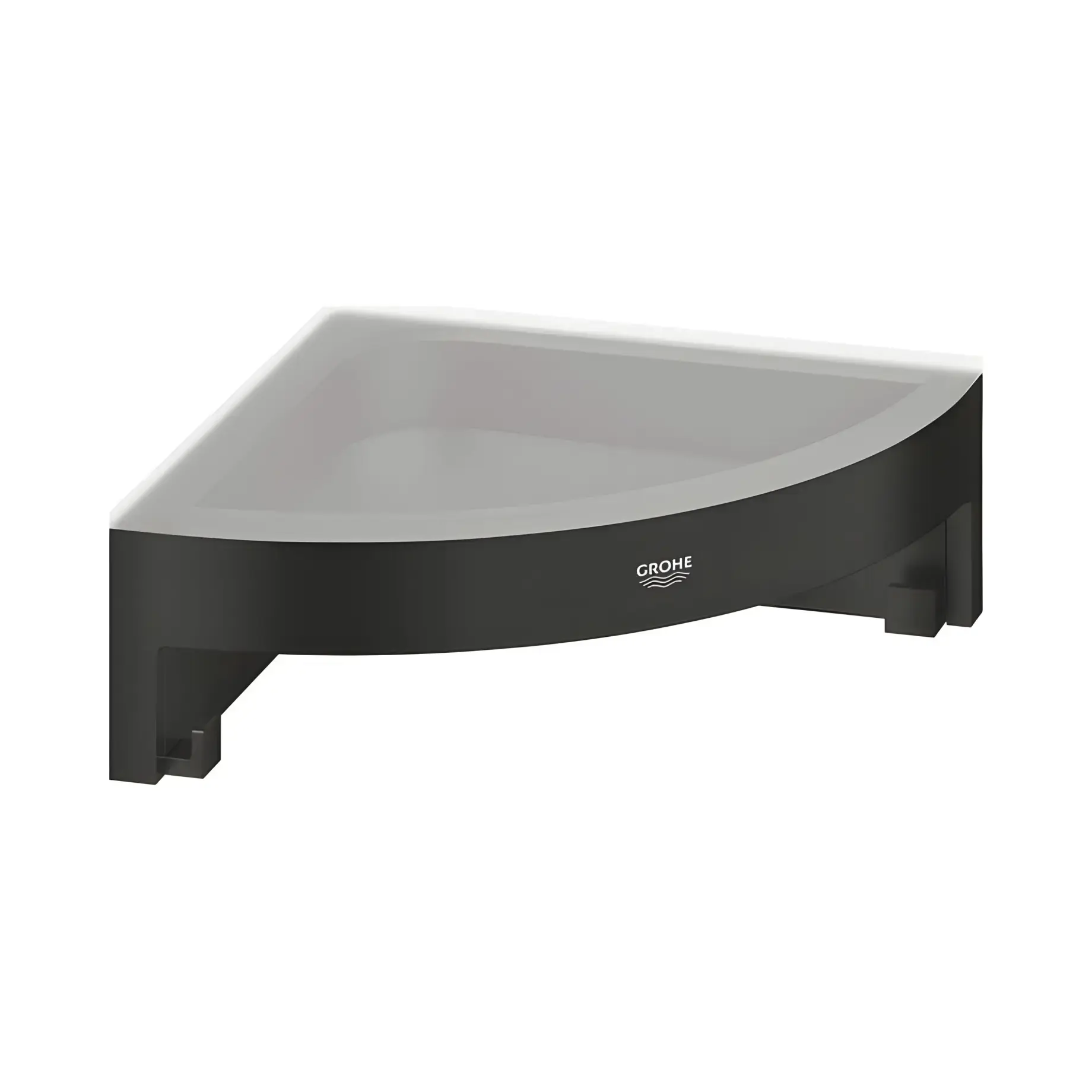 Поличка кутова Start Cube QuickFix Grohe 411062430 Matt Black — вид на білому тлі