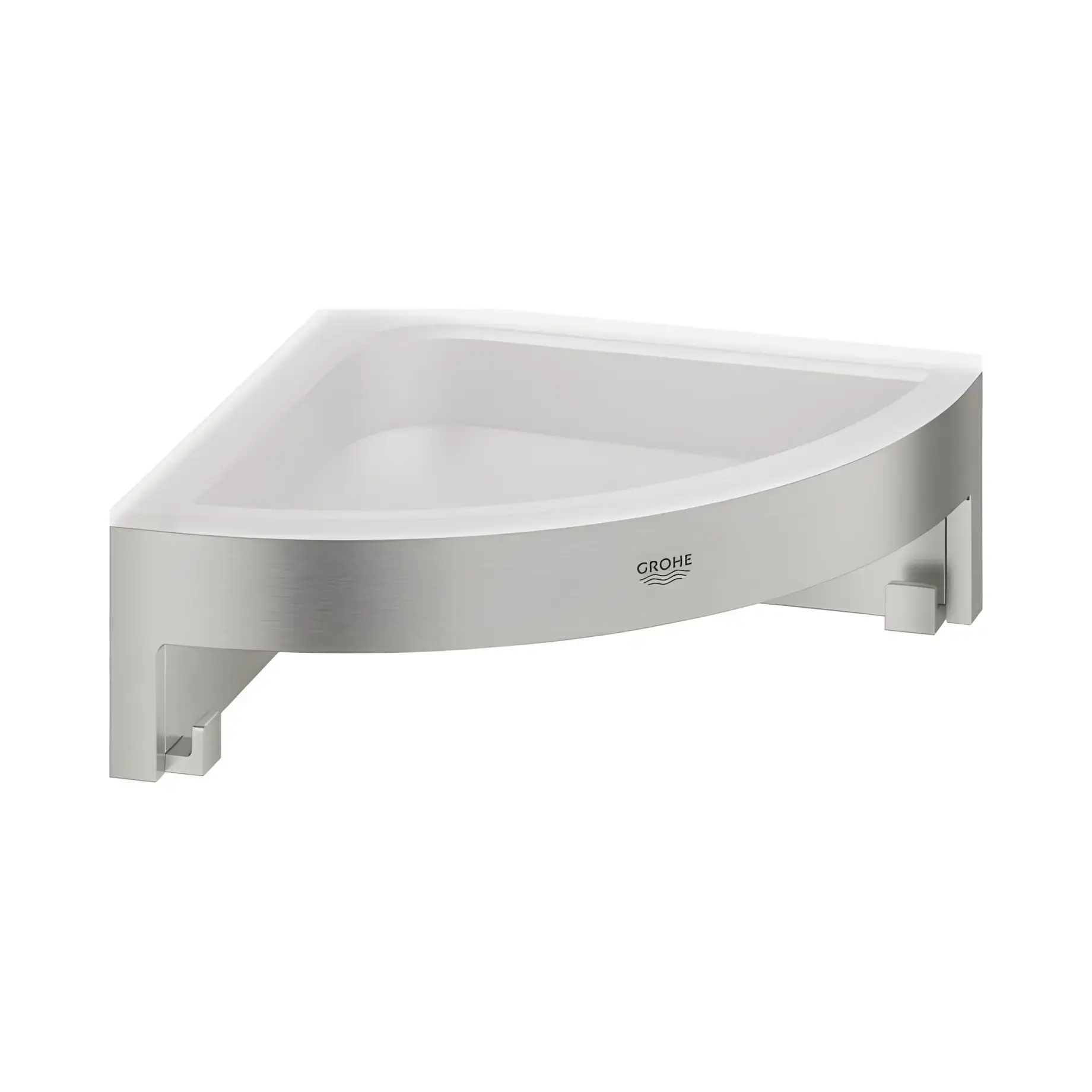 Поличка кутова Start Cube QuickFix Grohe 41106DC0 Super Steel — вид на білому тлі