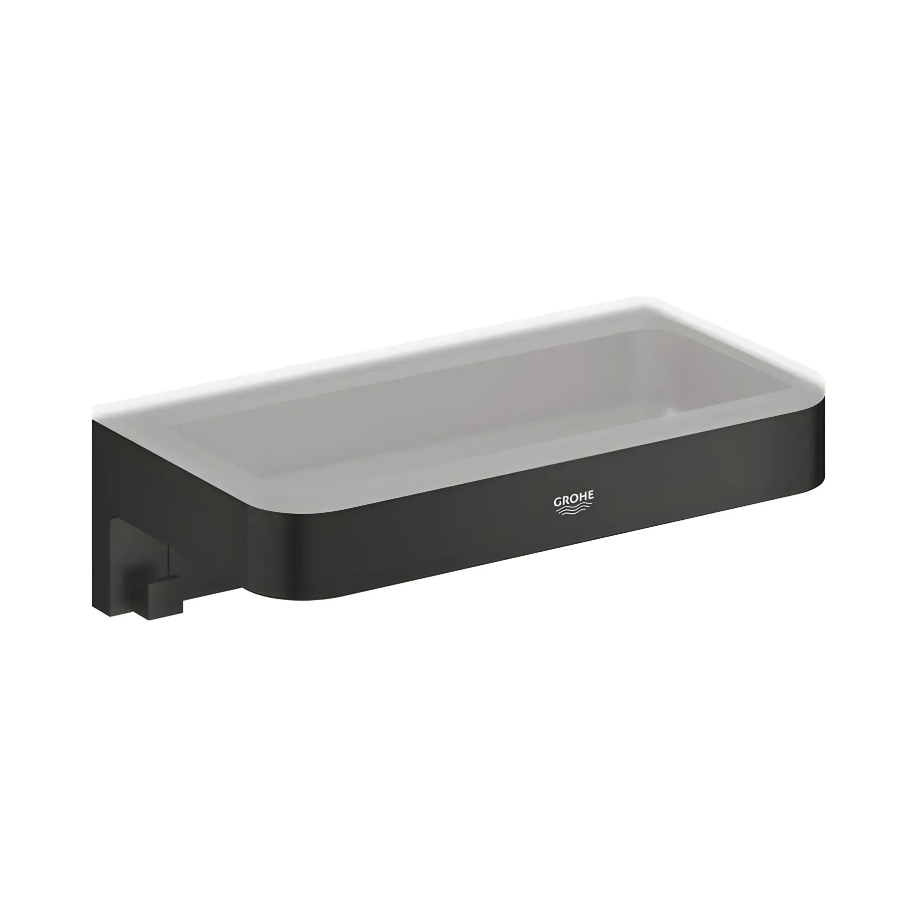 Поличка для душу Start Cube QuickFix Grohe 411072430 Matt Black — вид на білому тлі