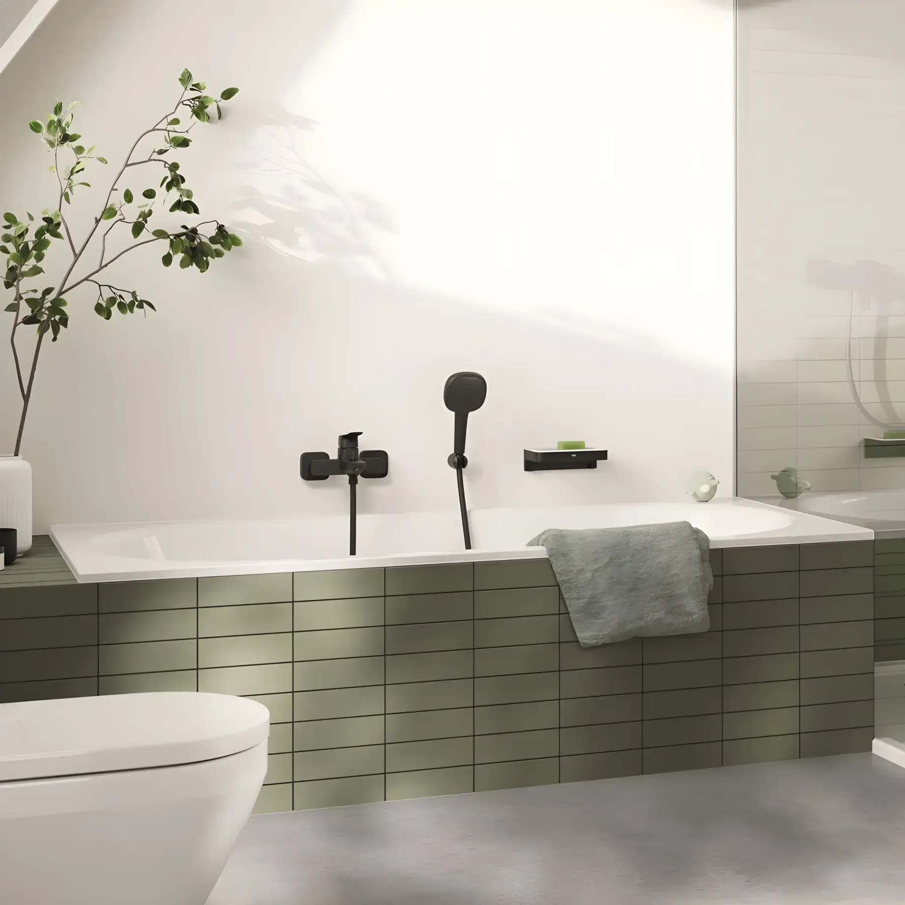 Поличка для душу Start Cube QuickFix Grohe 411072430 Matt Black — вид спереду