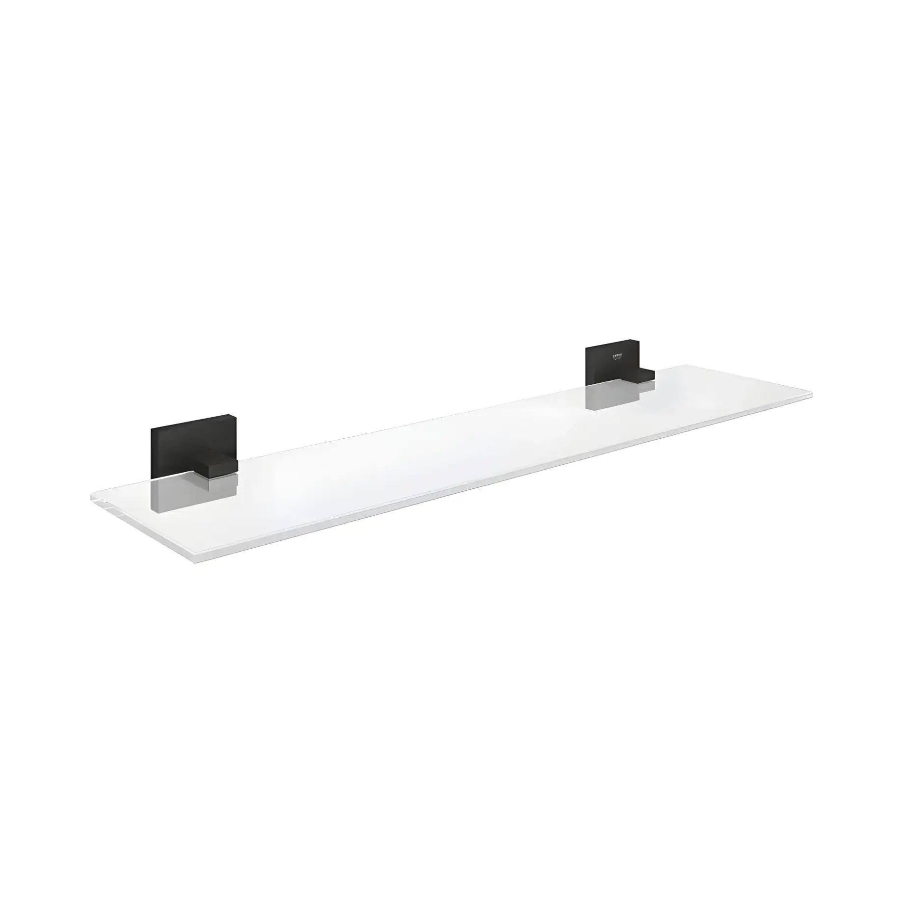 Поличка скляна 530 мм Start Cube QuickFix Grohe 411092430 Matt Black — вид на білому тлі