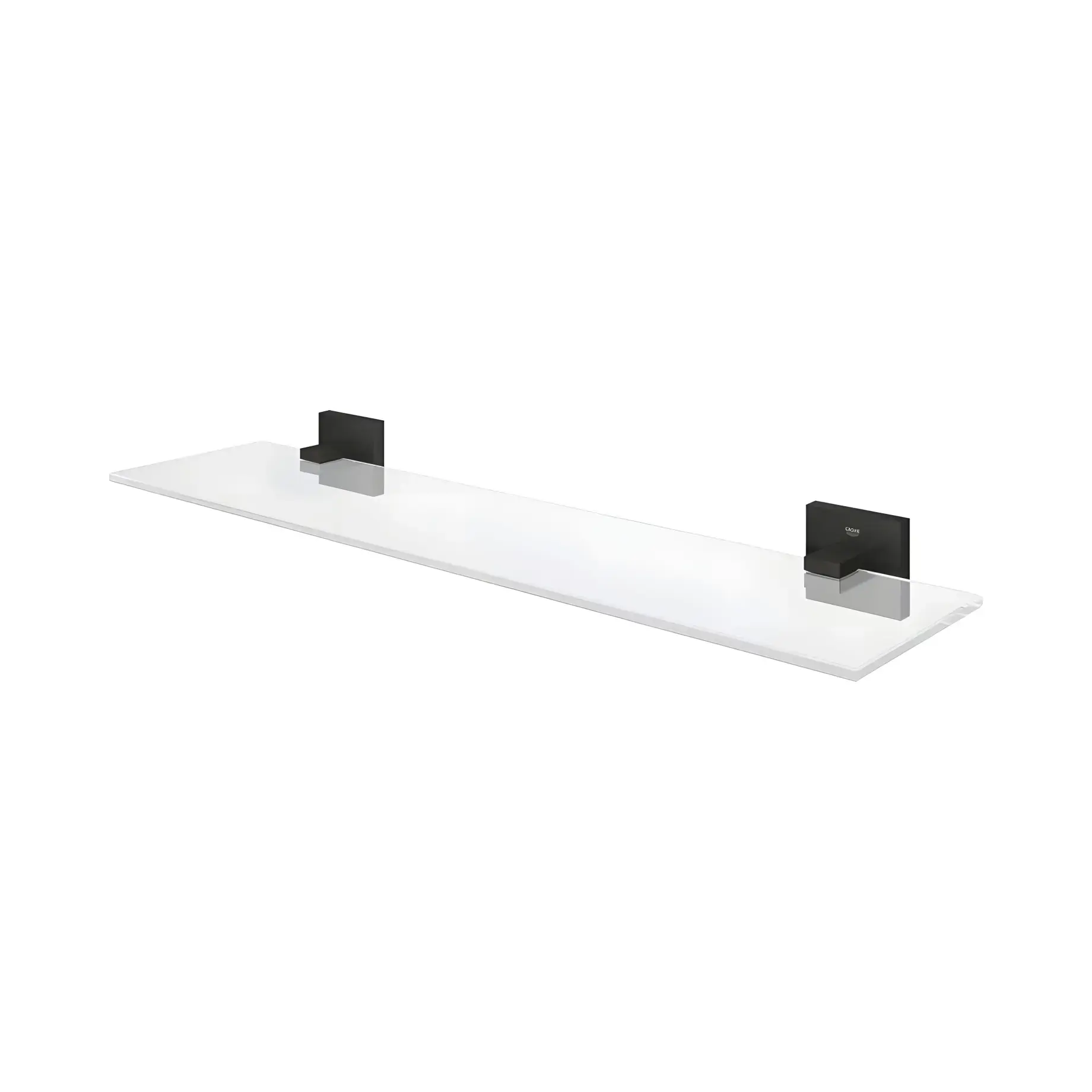 Поличка скляна 530 мм Start Cube QuickFix Grohe 411092430 Matt Black — бічний ракурс