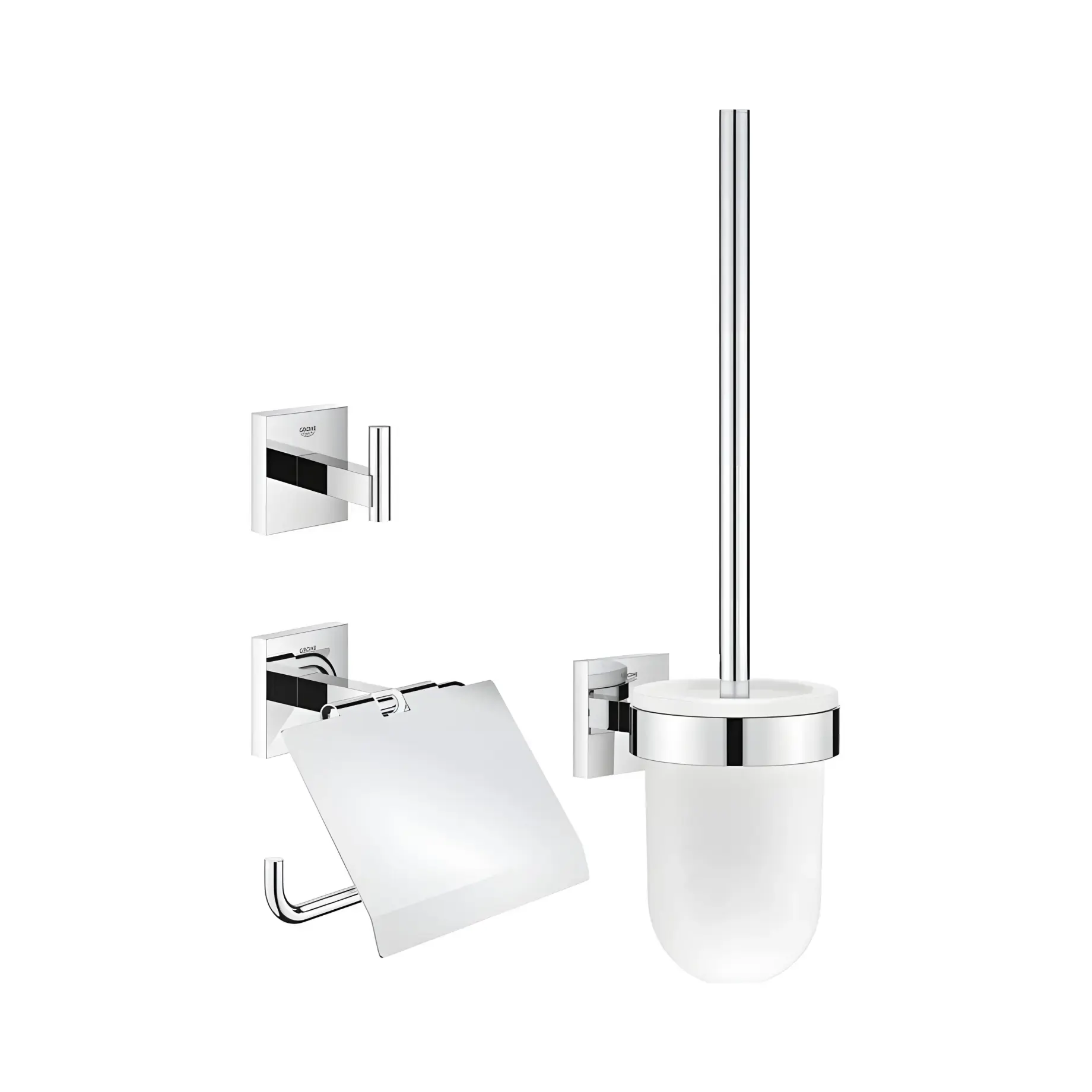 Набір аксесуарів 3 в 1 Start Cube QuickFix Grohe 41123000 Chrome — вид на білому тлі
