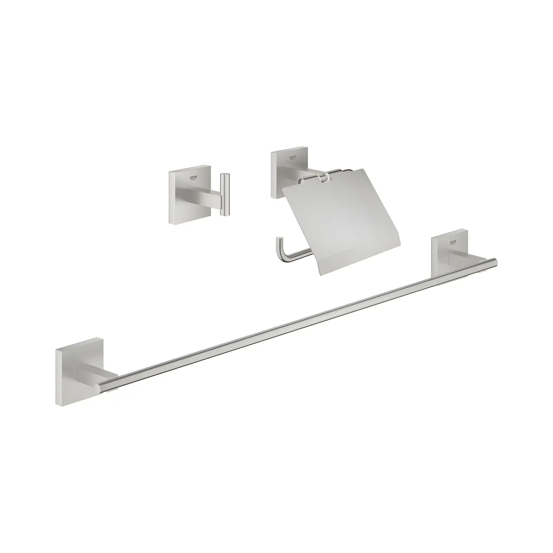 Набор аксессуаров 3 в 1 Start Cube QuickFix Grohe 41124DC0 — вид на белом фоне