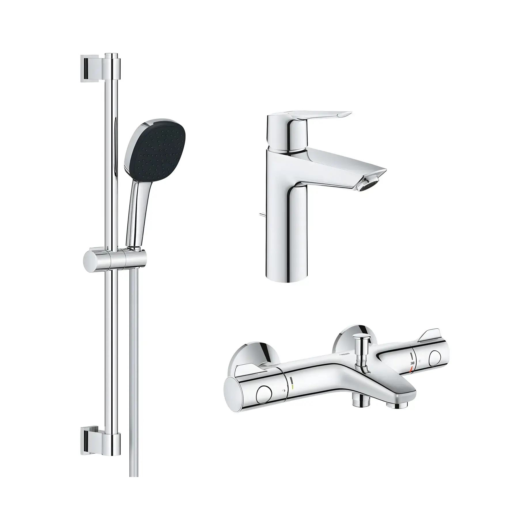 Набір змішувачів для ванни 3 в 1 Start QuickFix Grohe UA202304TS — вид на білому тлі