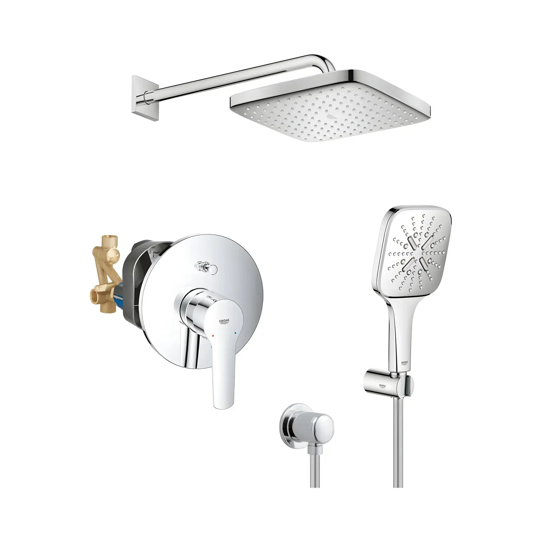 Душова система прихованого монтажу Start з Vitalio Comfort 250 Grohe UA25183007 — вид на білому тлі