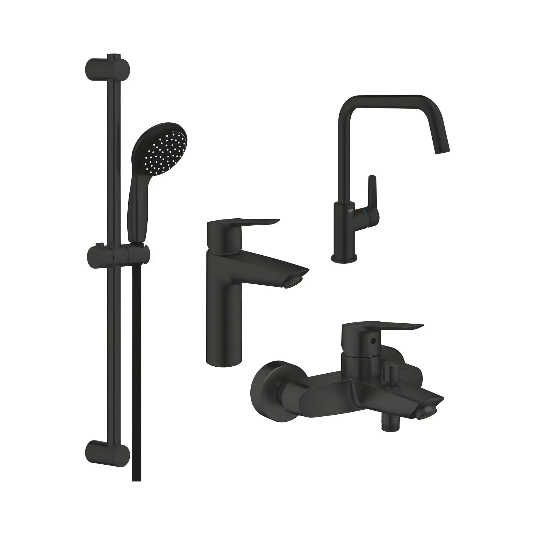 Набір змішувачів для ванни та кухні 4 в 1 Start QuickFix Grohe UA303301MK — вид на білому тлі