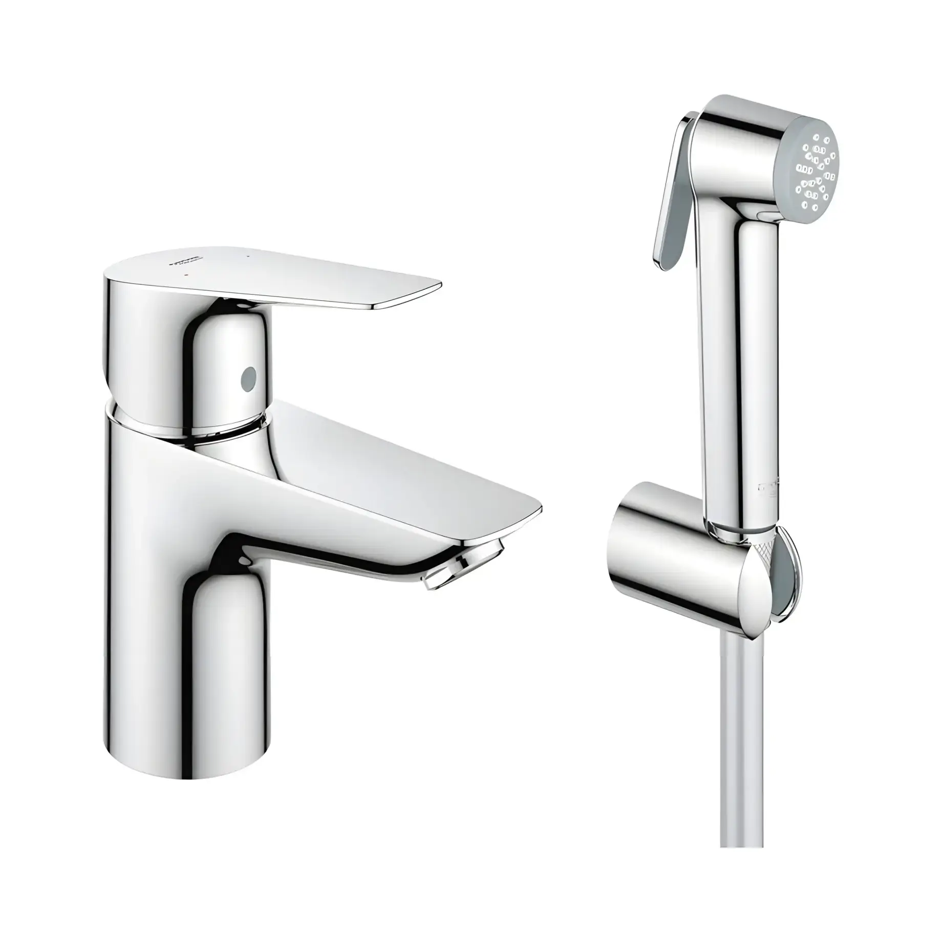 Змішувач для раковини StartEdge з гігієнічним душем, розмір S QuickFix Grohe 23773001 Chrome — вид на білому тлі