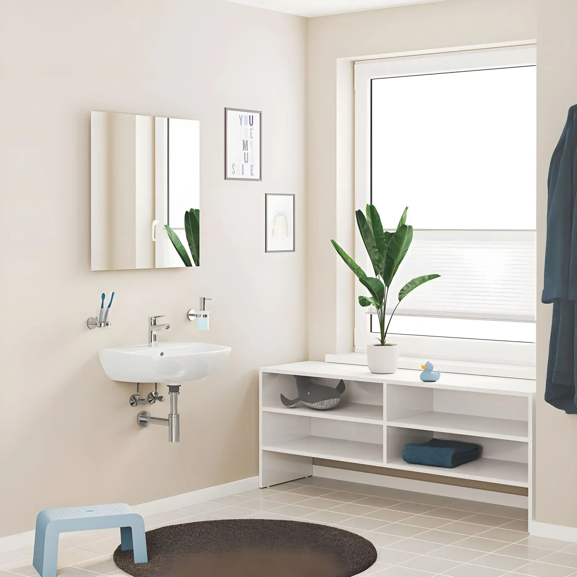 Змішувач для раковини StartEdge з донним клапаном Push-Open, розмір S QuickFix Grohe 23898001 — бічний ракурс
