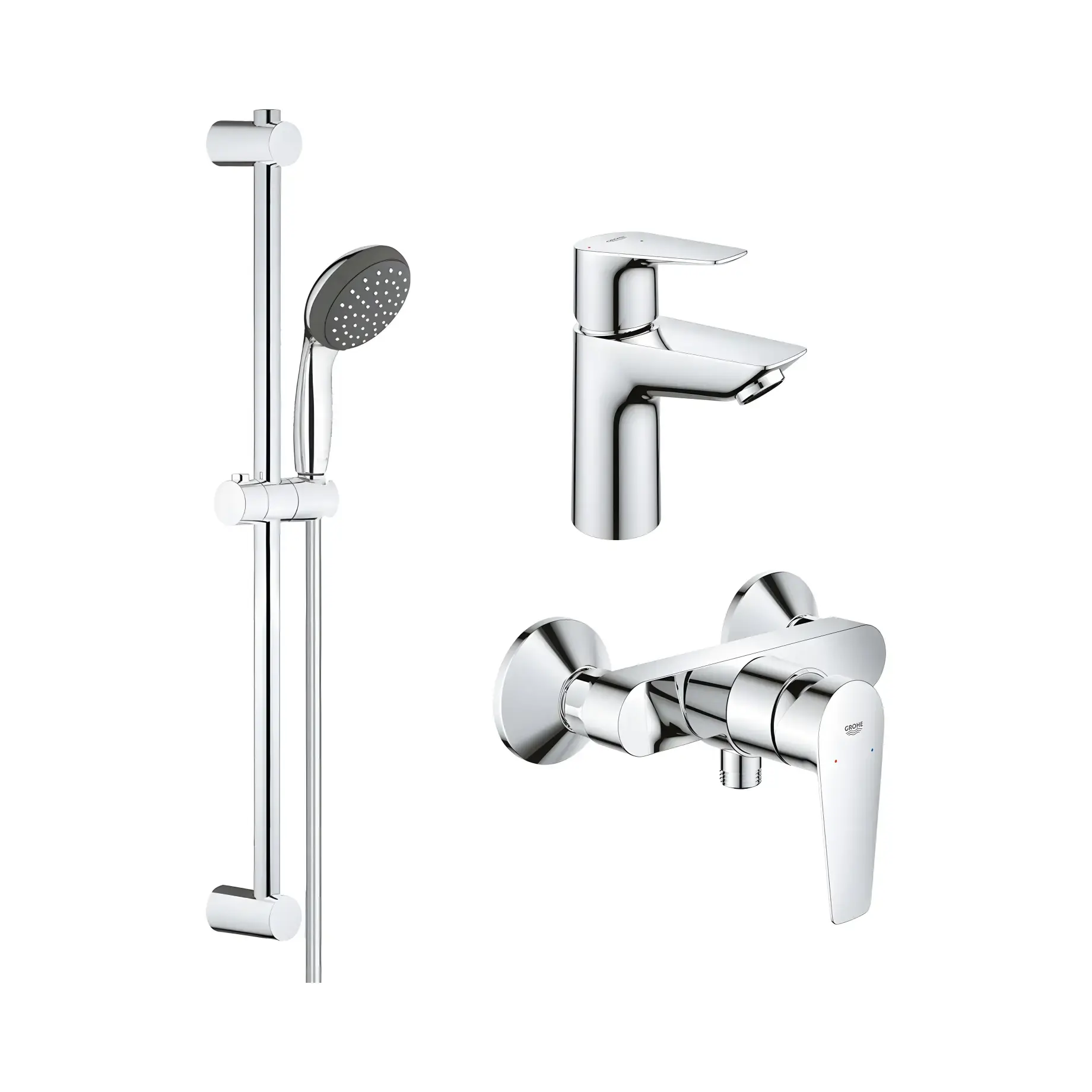 Набір змішувачів для душу 3 в 1 StartEdge QuickFix Grohe UA202502SE — вид на білому тлі