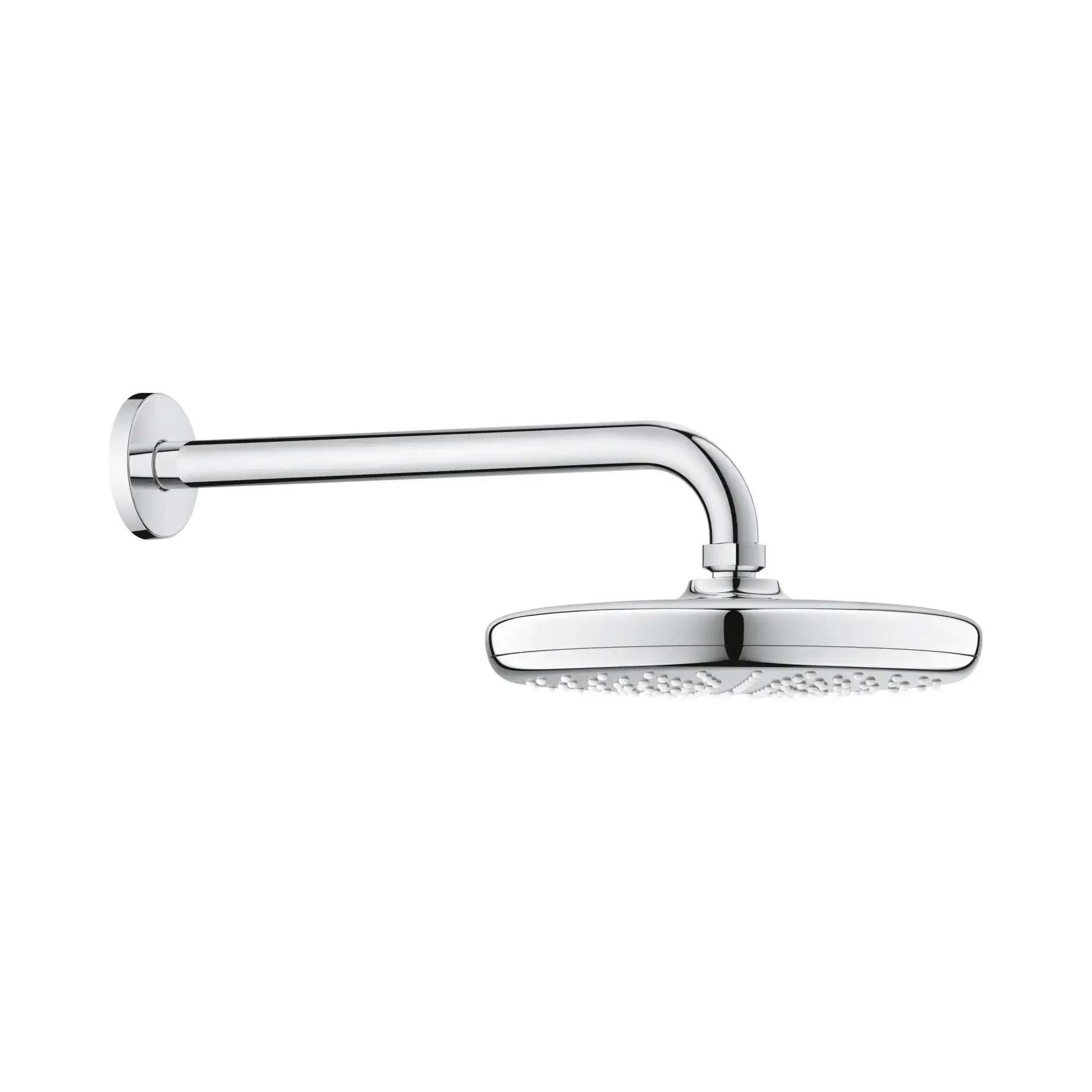 Верхній душ з настінним тримачем Tempesta 210 Grohe 26411000 Chrome 21 х 21 см — вид на білому тлі