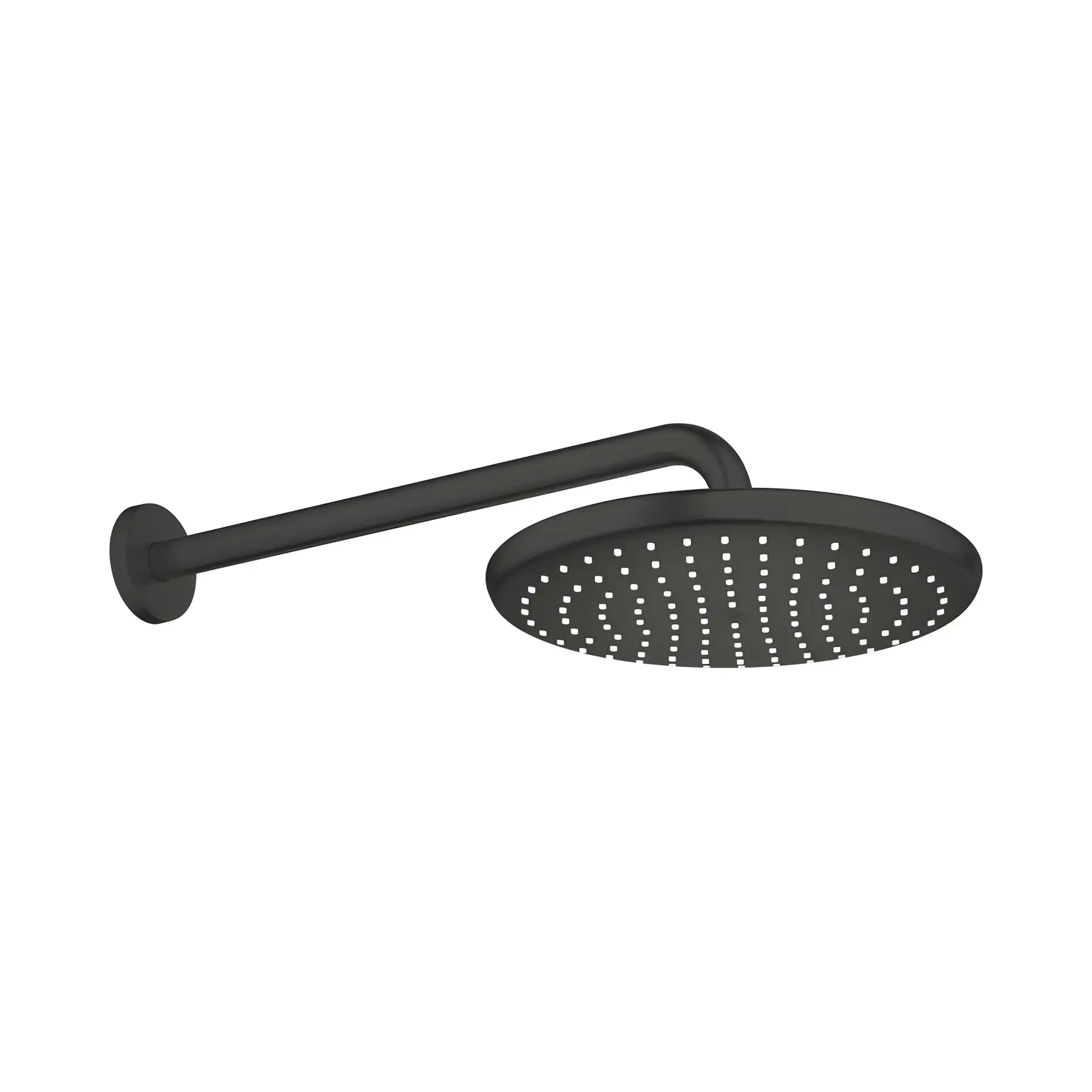 Верхній душ з настінним тримачем Tempesta 250 Grohe 266682430 Matt Black 25 х 25 см — вид на білому тлі