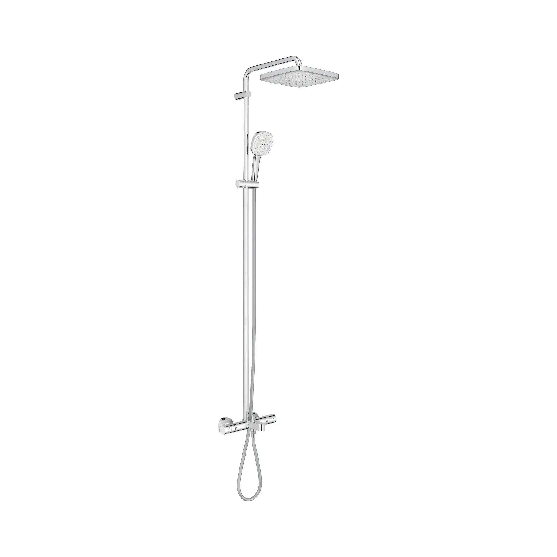 Душова система з термостатом з виливом для ванни Tempesta 250 Cube Grohe 26691001 Chrome — вид на білому тлі