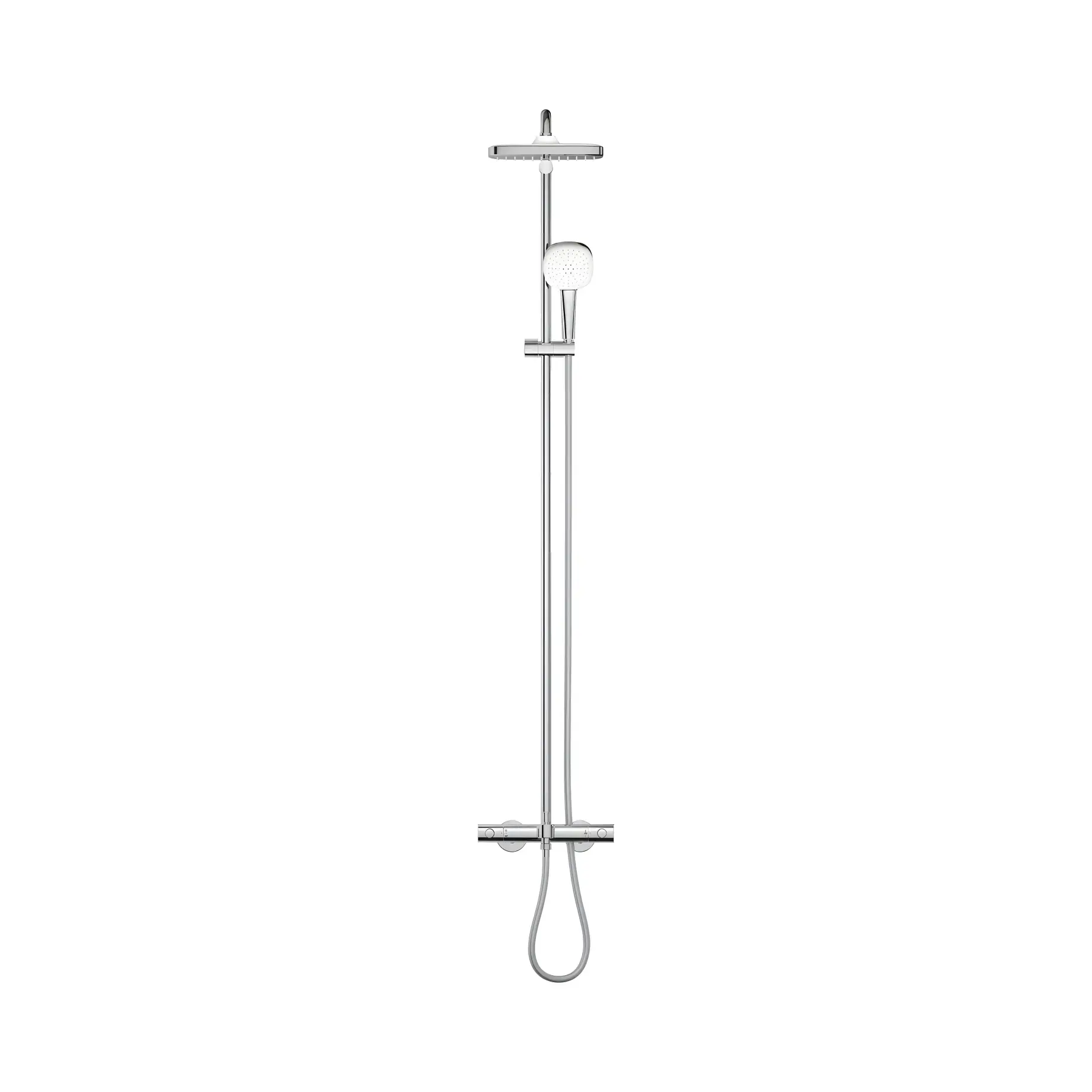 Душевая система с термостатом и изливом для ванны Tempesta 250 Cube Grohe 26691001 — боковой ракурс